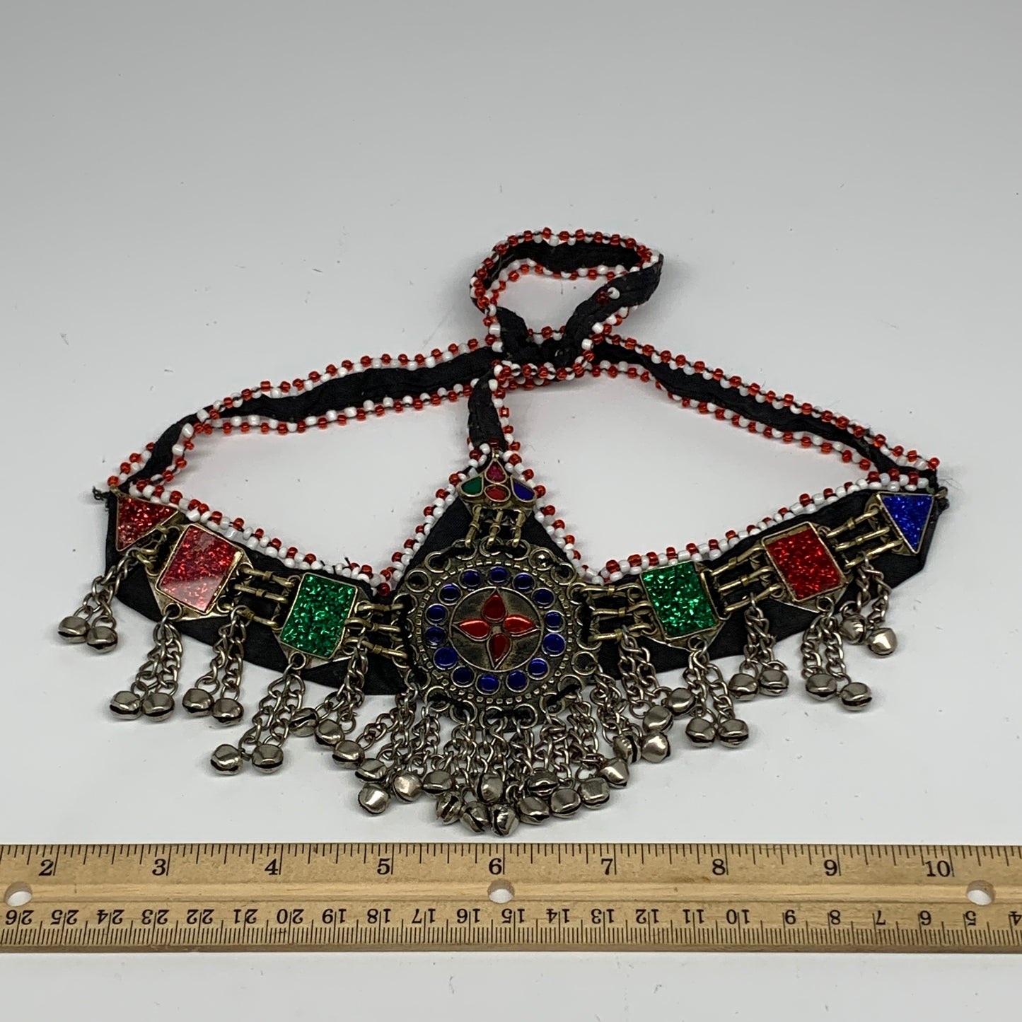 82.9g, Kuchi Headdress Headpiece Afghan Ethnic Tribal Jingle Bells @Afghanistan,