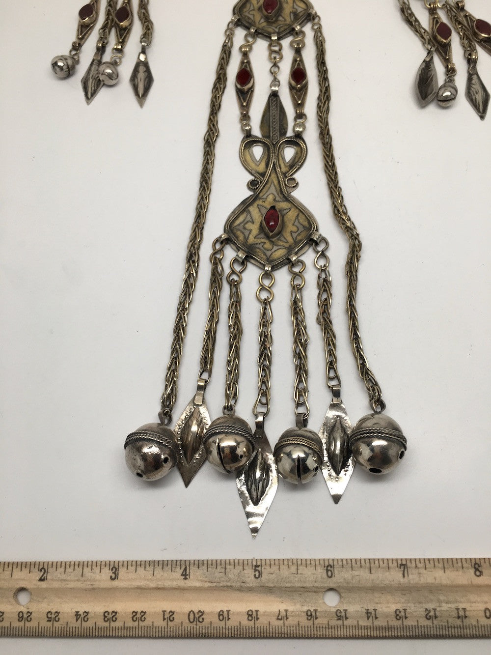 232 Grams Old Vintage Afghan Turkmen Tribal Gold-Gilded Pendant Necklace,TN93 - watangem.com