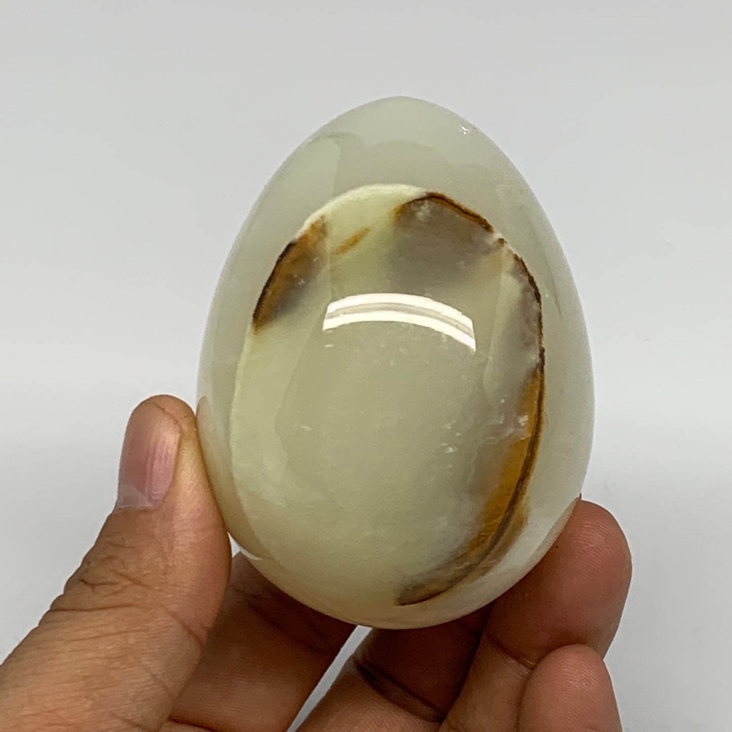 250.2g, 2.7"x2" Natural Green Onyx Egg Gemstone Mineral, from Pakistan, B24333