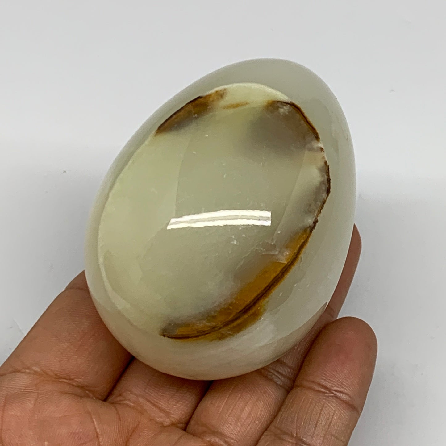 250.2g, 2.7"x2" Natural Green Onyx Egg Gemstone Mineral, from Pakistan, B24333