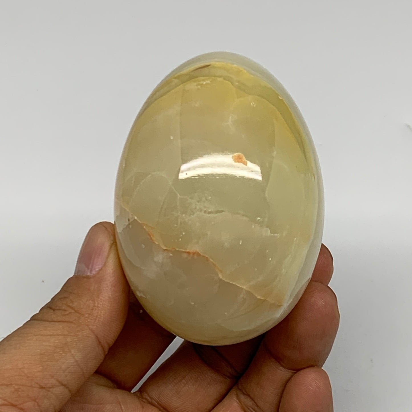 252.8g, 2.8"x2" Natural Green Onyx Egg Gemstone Mineral, from Pakistan, B24334