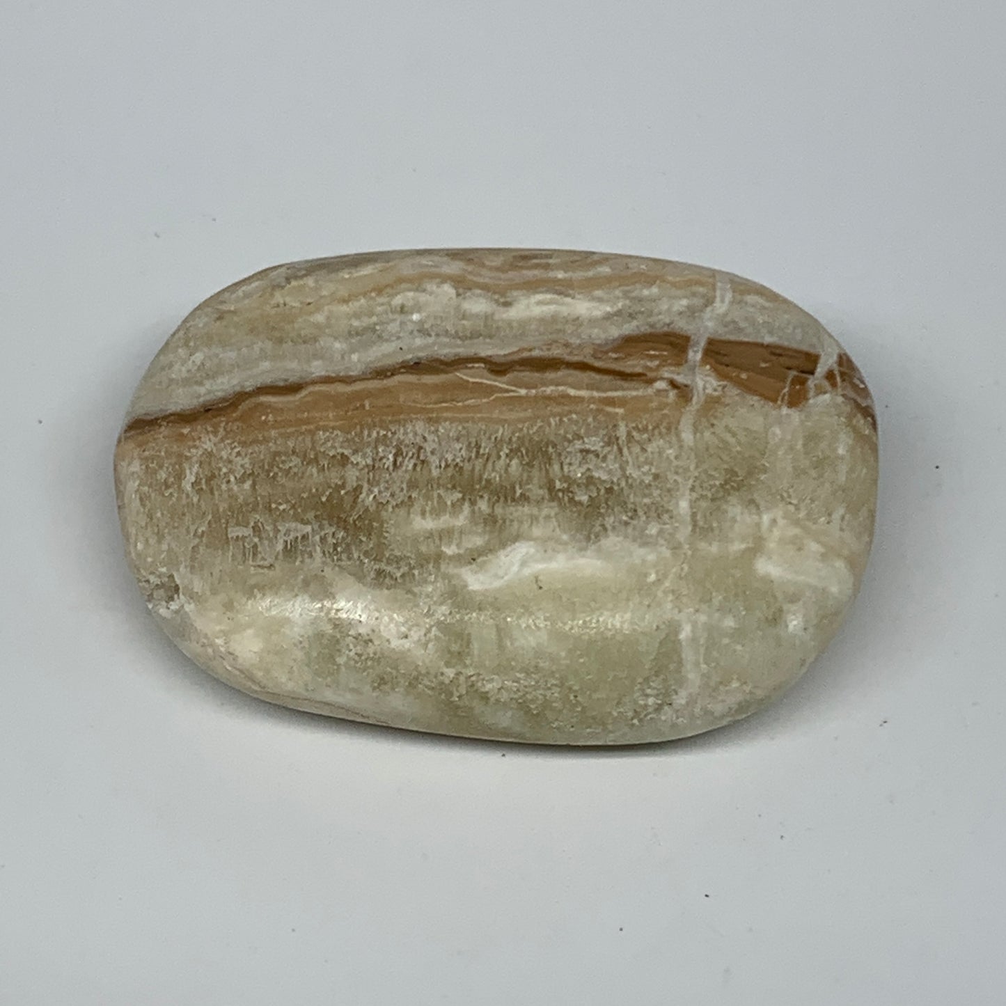 83.7g, 2.4"x1.6"x0.8" Natural Calcite Palm-Stone Reiki @Afghanistan, B14863