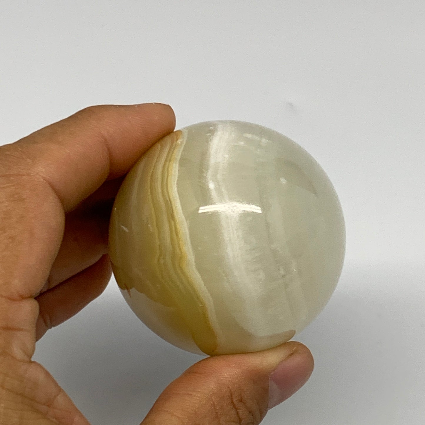 252.8g, 2.8"x2" Natural Green Onyx Egg Gemstone Mineral, from Pakistan, B24334