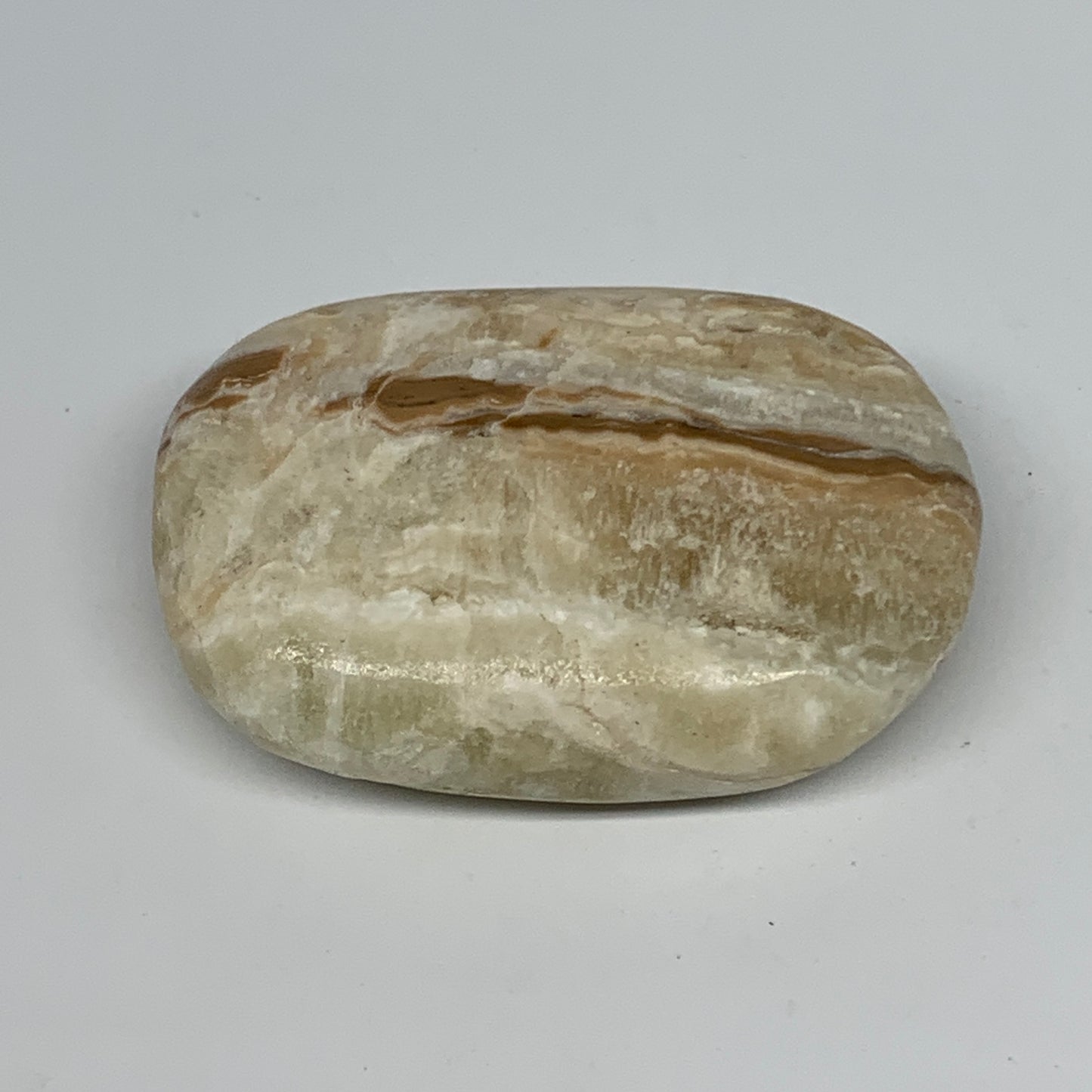 83.7g, 2.4"x1.6"x0.8" Natural Calcite Palm-Stone Reiki @Afghanistan, B14863