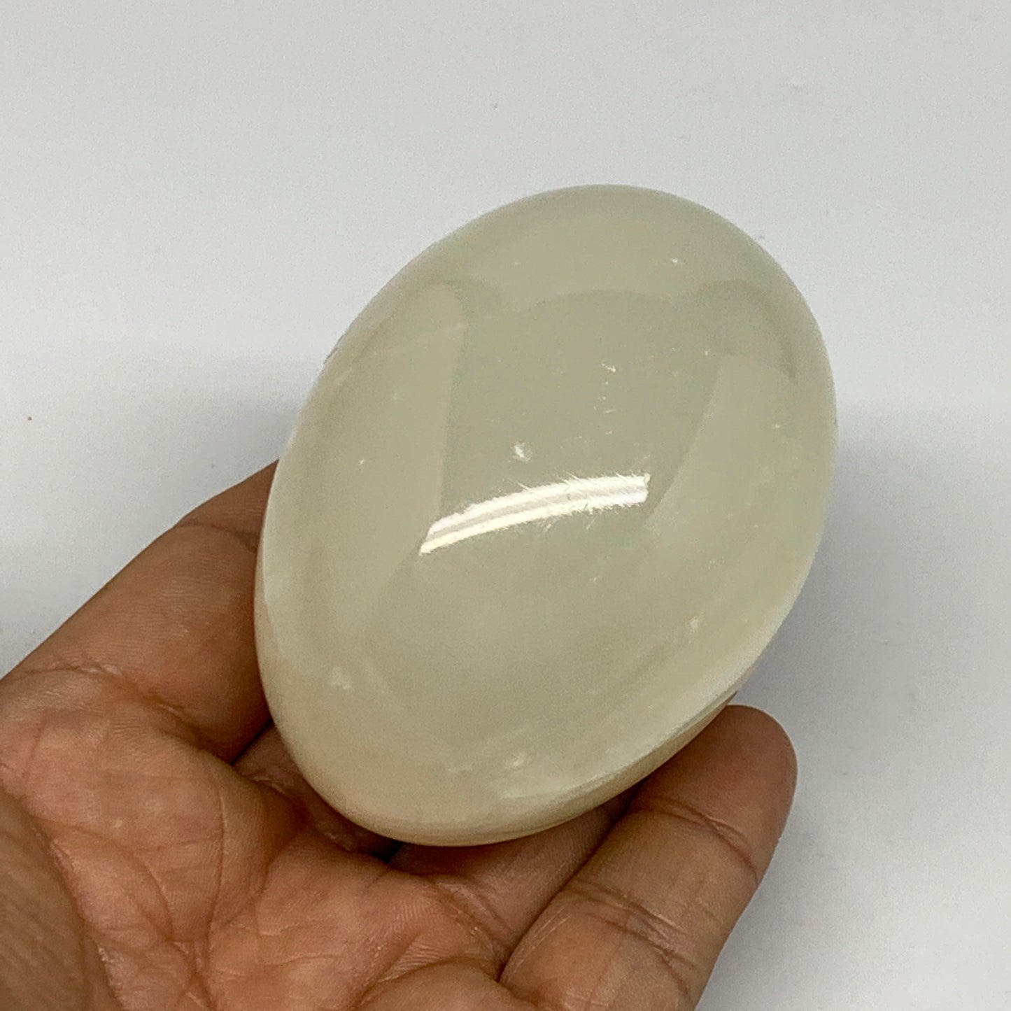 252.8g, 2.8"x2" Natural Green Onyx Egg Gemstone Mineral, from Pakistan, B24334