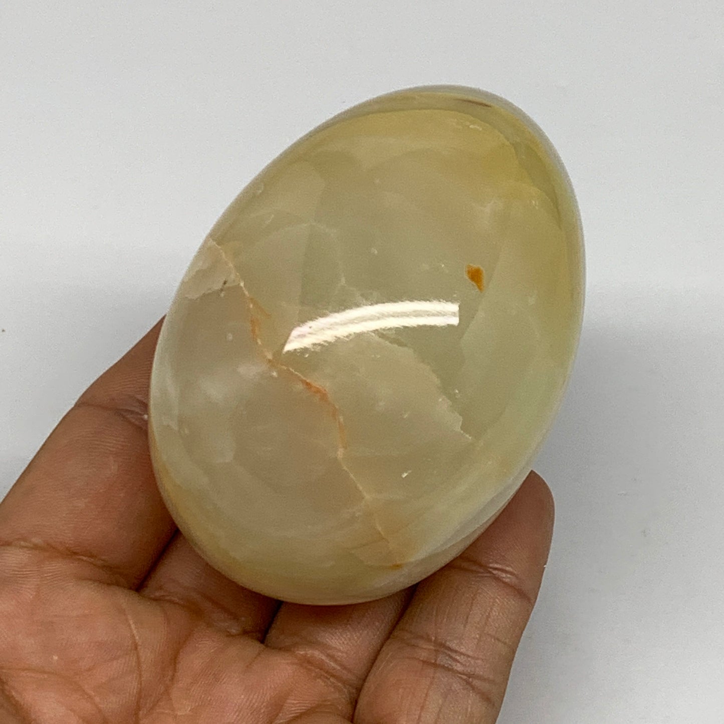 252.8g, 2.8"x2" Natural Green Onyx Egg Gemstone Mineral, from Pakistan, B24334