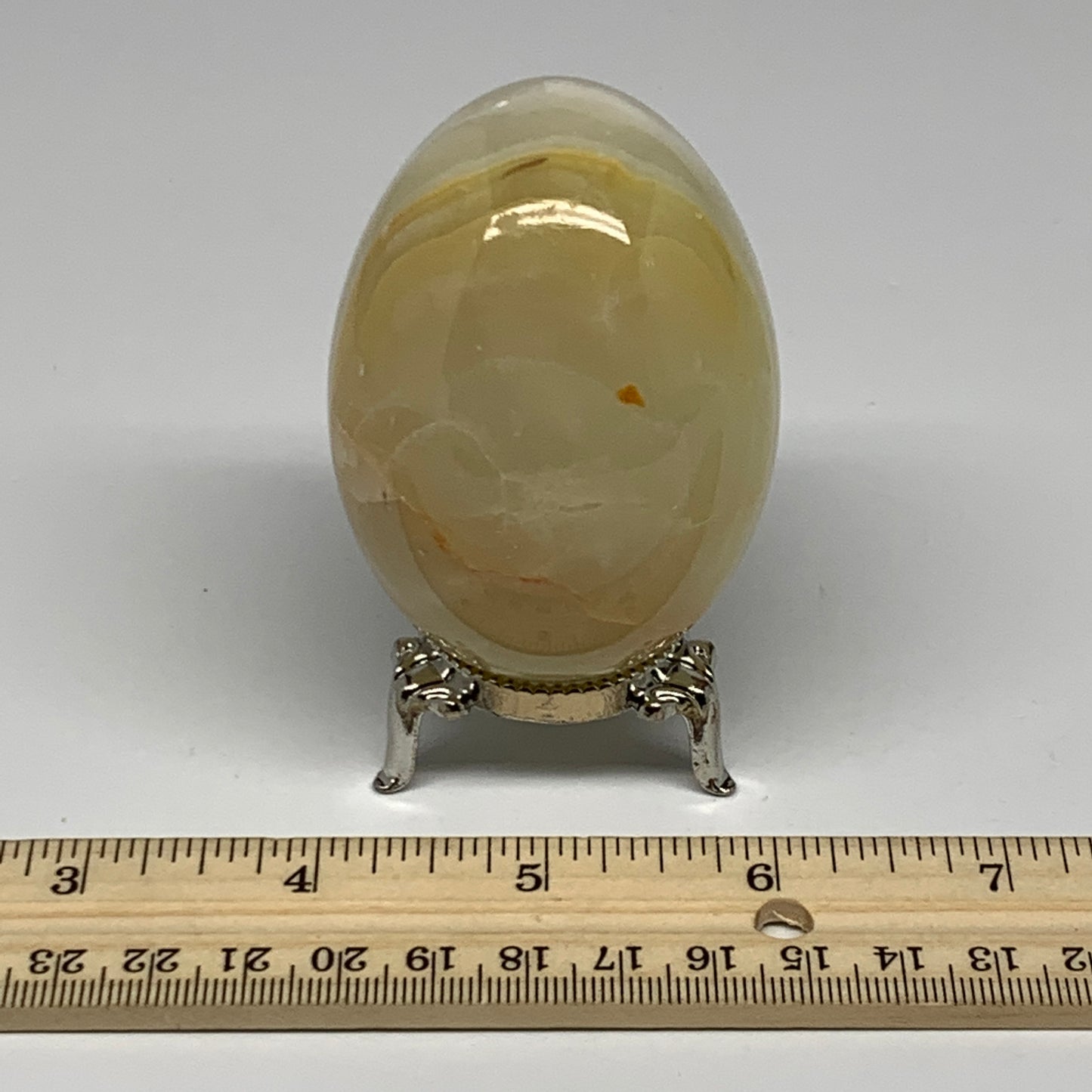 252.8g, 2.8"x2" Natural Green Onyx Egg Gemstone Mineral, from Pakistan, B24334