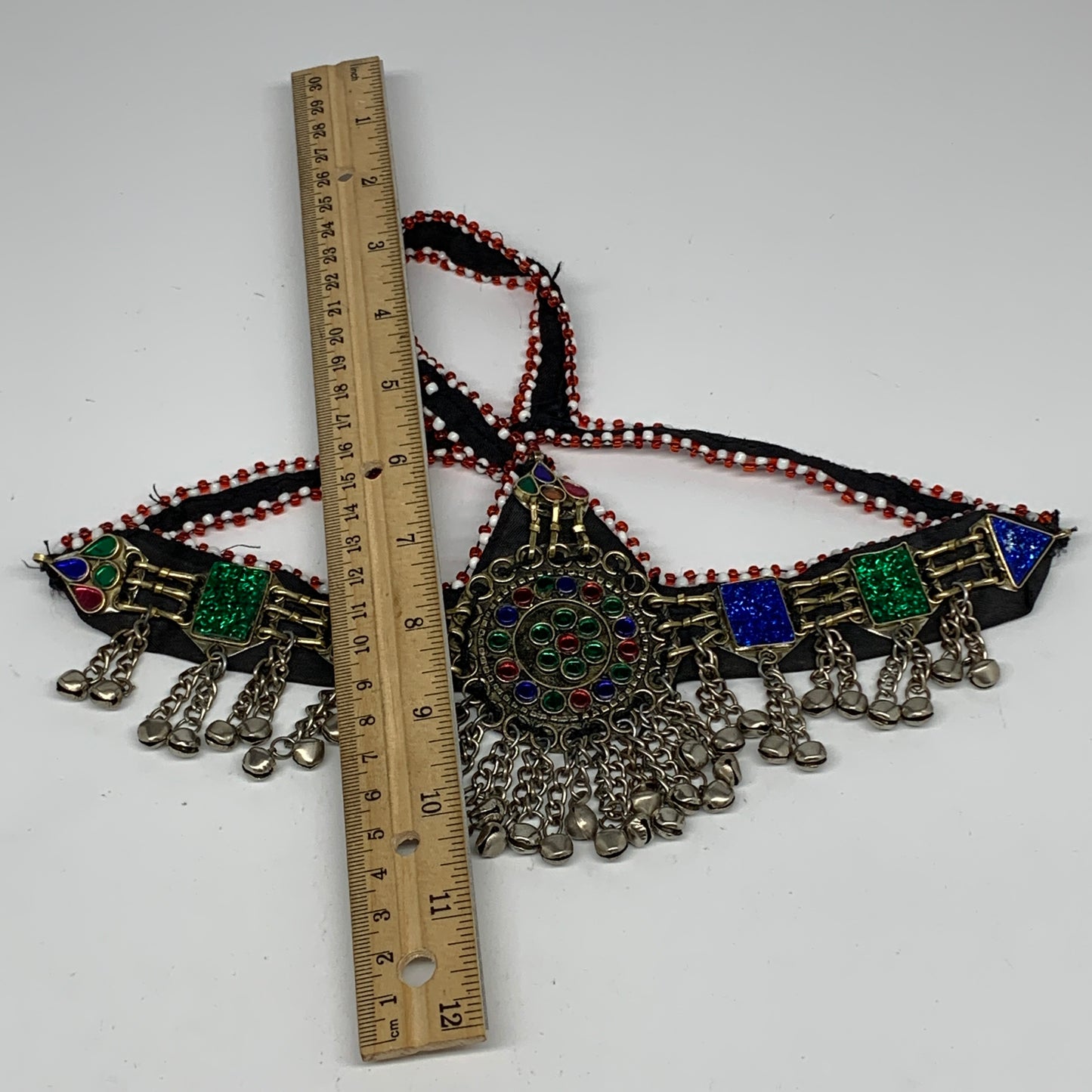 83.3g, Kuchi Headdress Headpiece Afghan Ethnic Tribal Jingle Bells @Afghanistan,