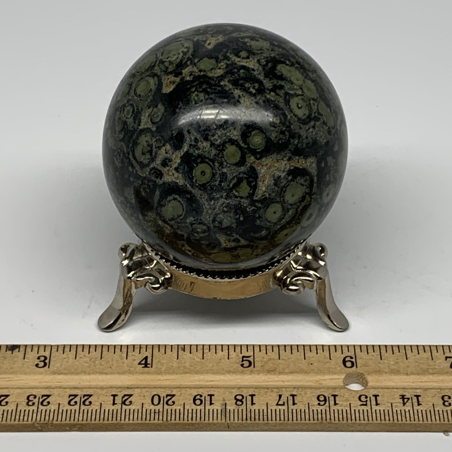 321.5g, 2.4"(61mm), Crocodile Kambaba Jasper Sphere Ball Reiki @Madagascar,B1568