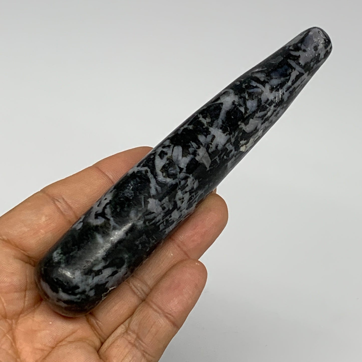 146g,5.4"x0.9" Indigo Gabro Merlinite Stick, Wand,Home Decor,Collectible,B18024