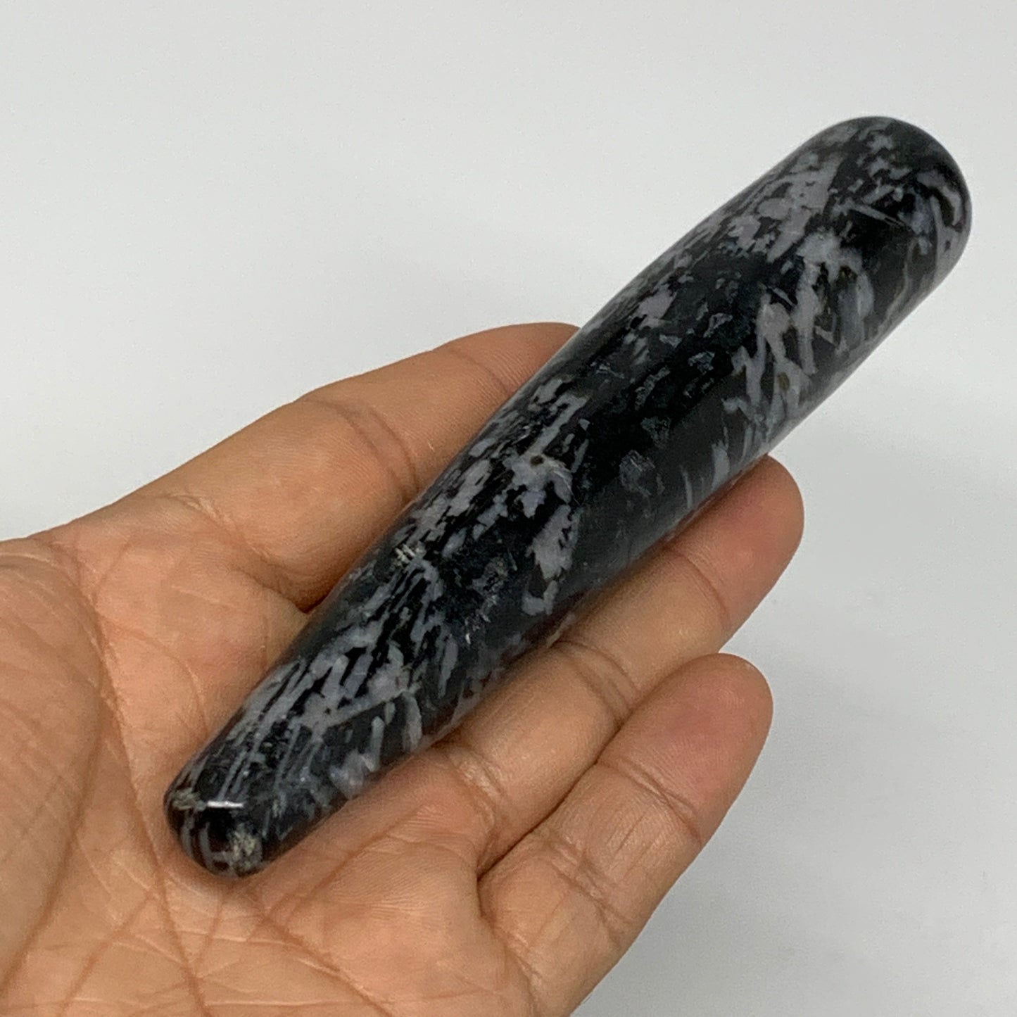 146g,5.4"x0.9" Indigo Gabro Merlinite Stick, Wand,Home Decor,Collectible,B18024