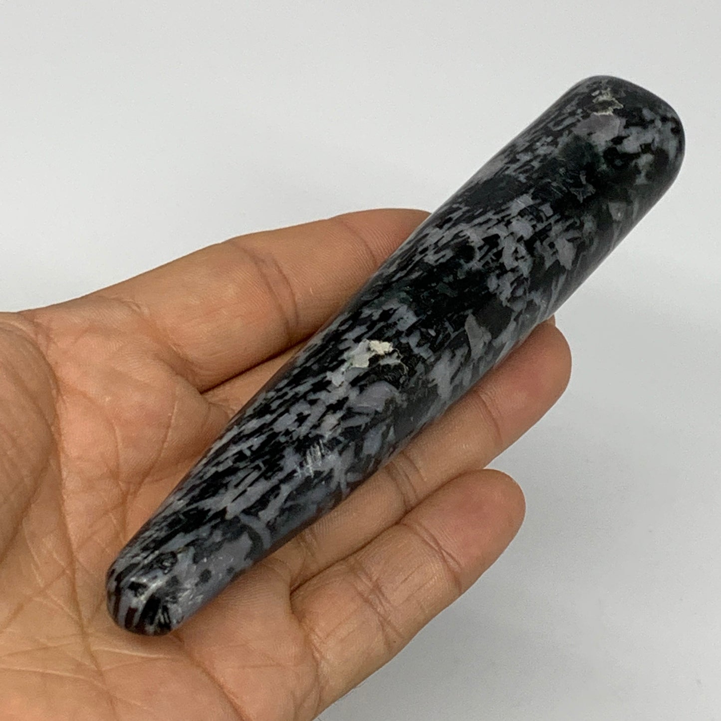 146g,5.4"x0.9" Indigo Gabro Merlinite Stick, Wand,Home Decor,Collectible,B18024