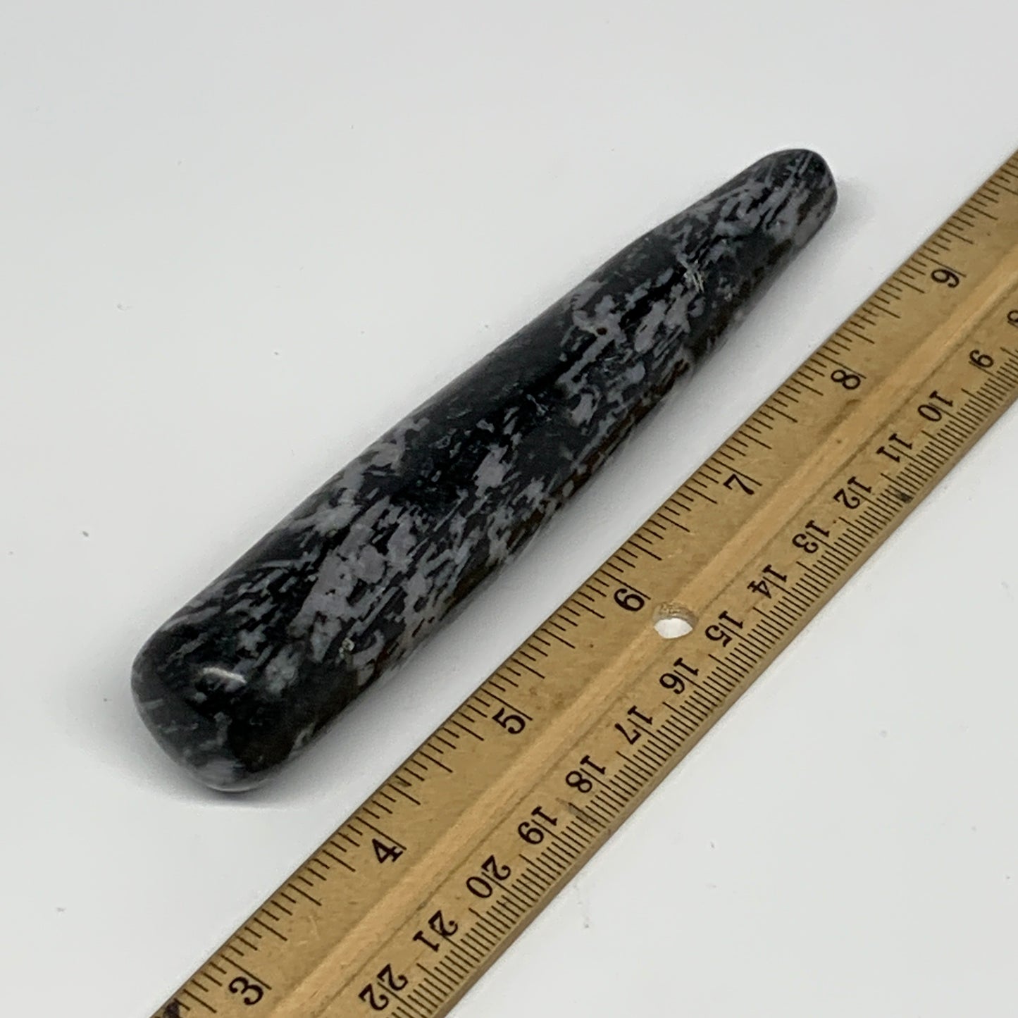 146g,5.4"x0.9" Indigo Gabro Merlinite Stick, Wand,Home Decor,Collectible,B18024