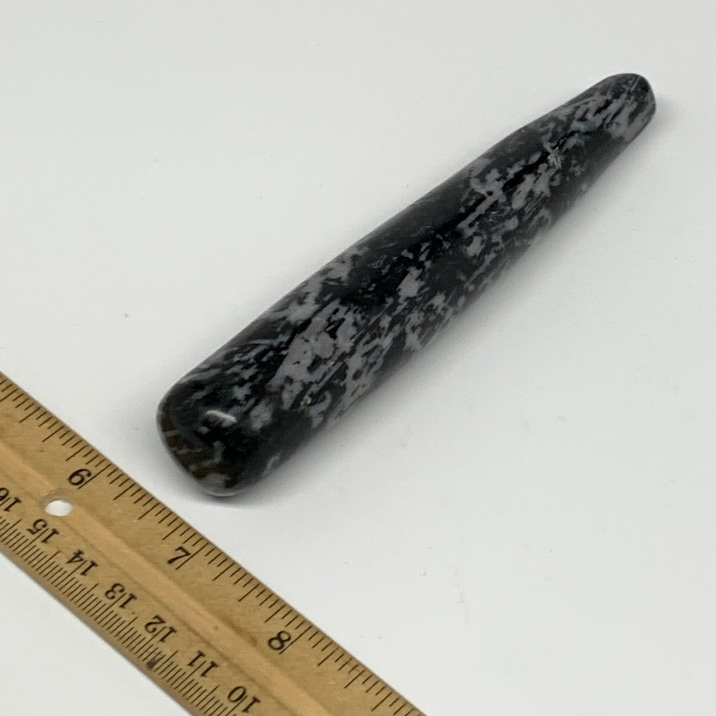 146g,5.4"x0.9" Indigo Gabro Merlinite Stick, Wand,Home Decor,Collectible,B18024