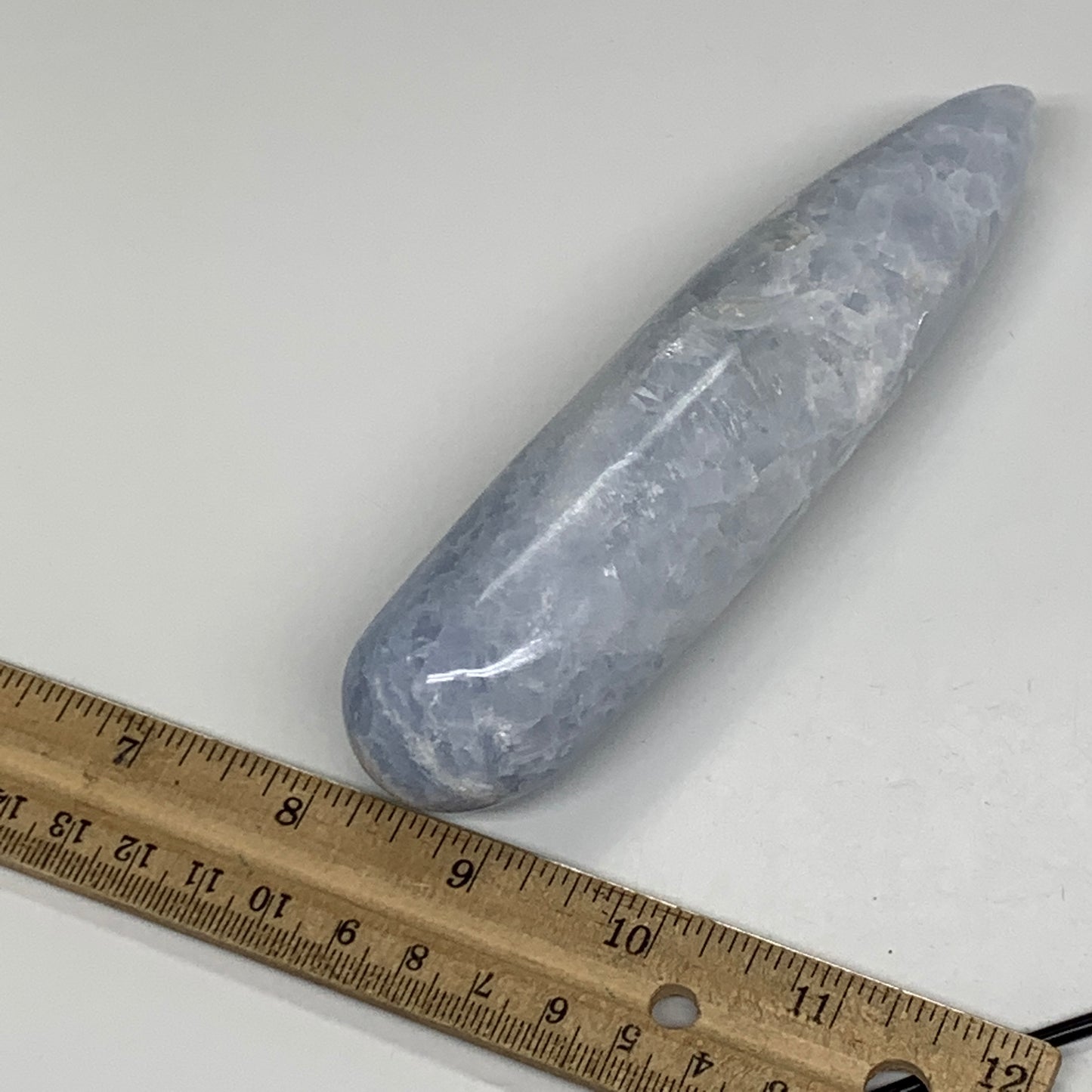 264.3g,5.6"x1.3" Natural Blue Calcite Wand Stick, Home Decor, Collectible, B6169