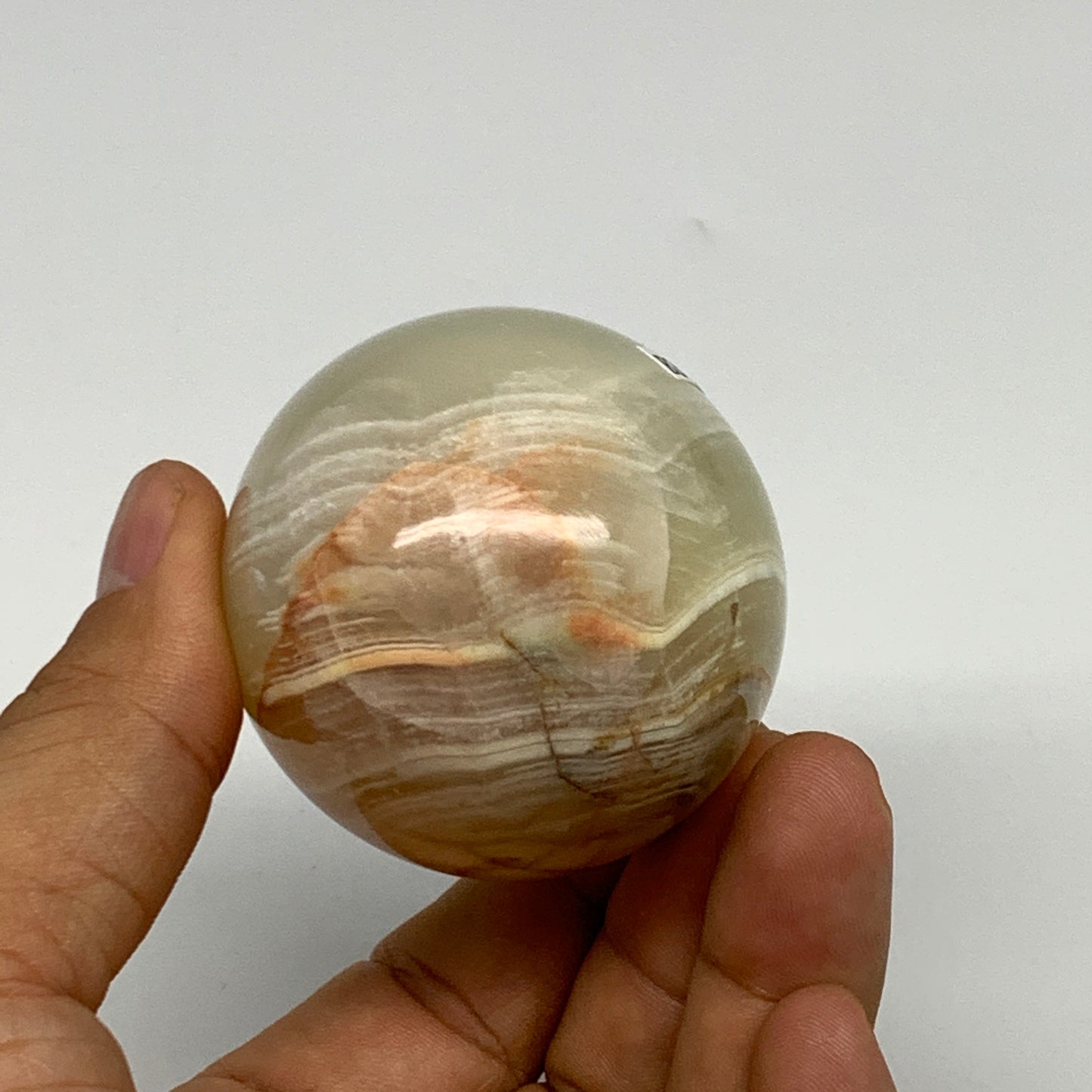 239.4g, 2.7"x2" Natural Green Onyx Egg Gemstone Mineral, from Pakistan, B24349