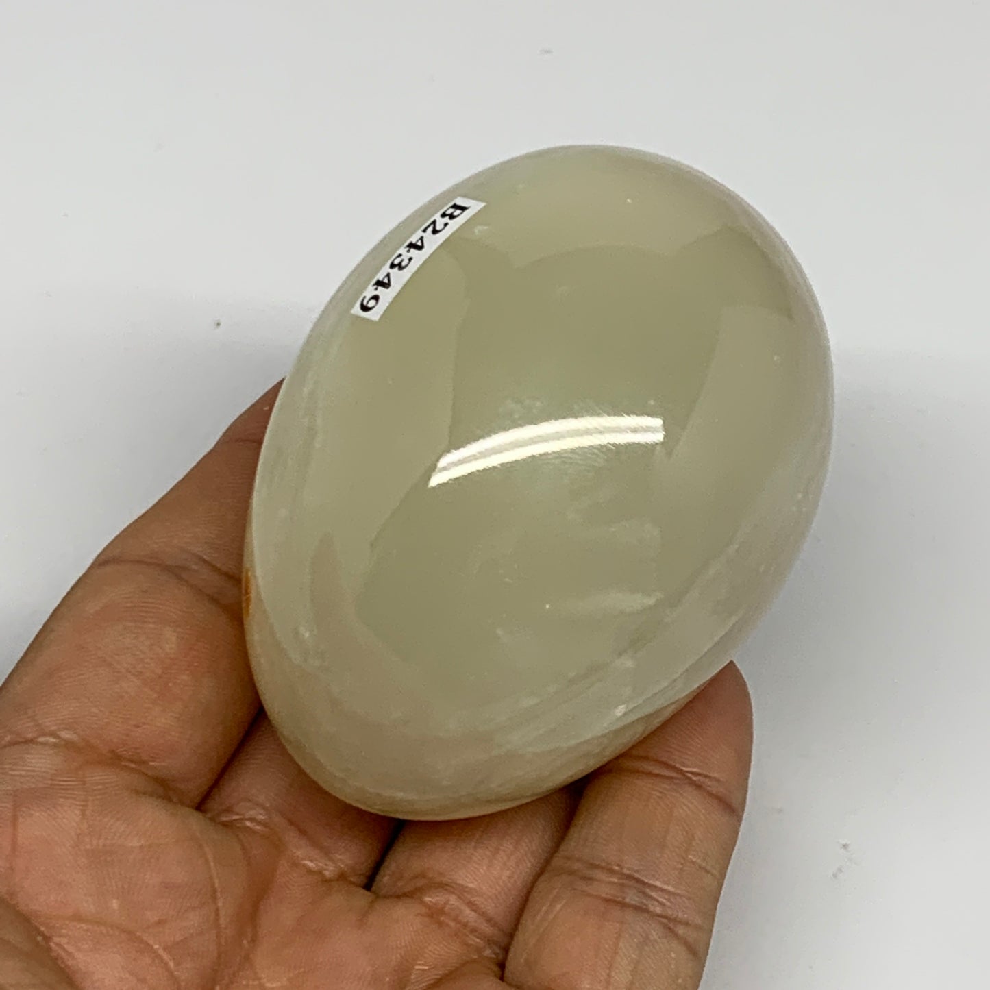 239.4g, 2.7"x2" Natural Green Onyx Egg Gemstone Mineral, from Pakistan, B24349