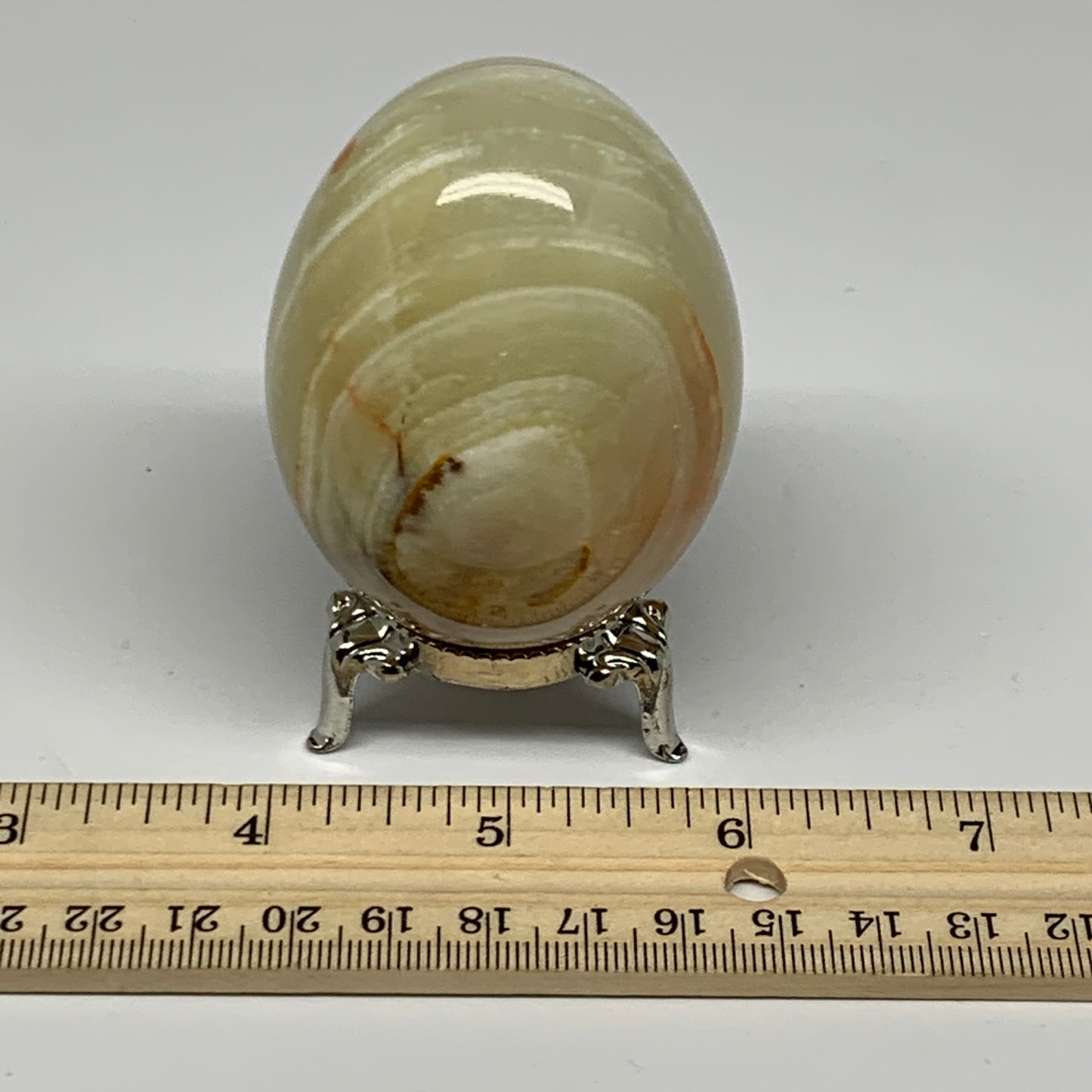 239.4g, 2.7"x2" Natural Green Onyx Egg Gemstone Mineral, from Pakistan, B24349