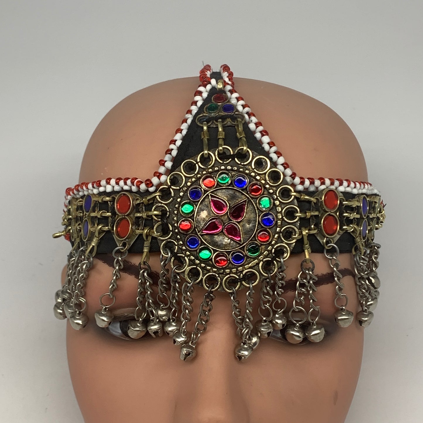 76.7g, Kuchi Headdress Headpiece Afghan Ethnic Tribal Jingle Bells @Afghanistan,