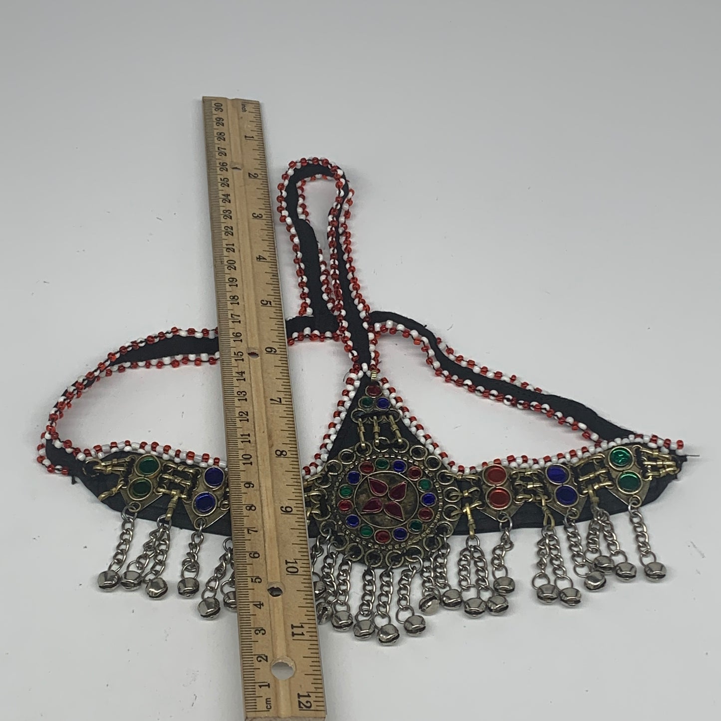 76.7g, Kuchi Headdress Headpiece Afghan Ethnic Tribal Jingle Bells @Afghanistan,