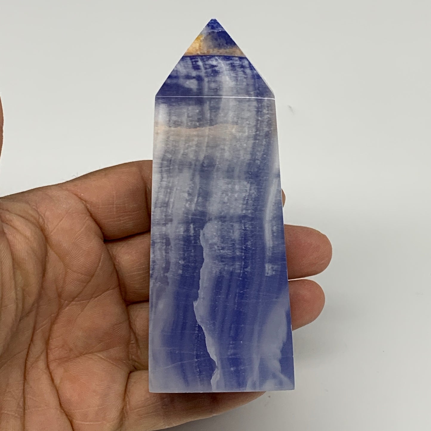 466.8g, 5.9"x1.6"x1.7" Dyed/Heated Calcite Point Tower Obelisk Crystal, B24993