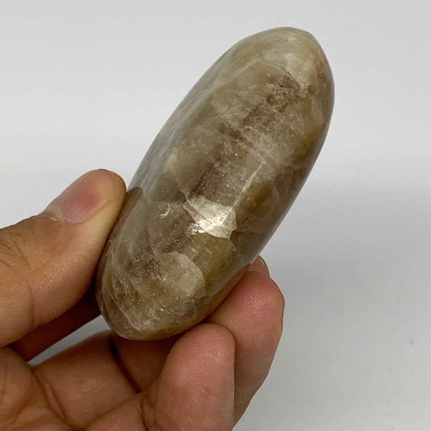 117.9g, 2.5"x1.8"x0.9", Honey Calcite Palm-Stone Reiki @Afghanistan, B14888