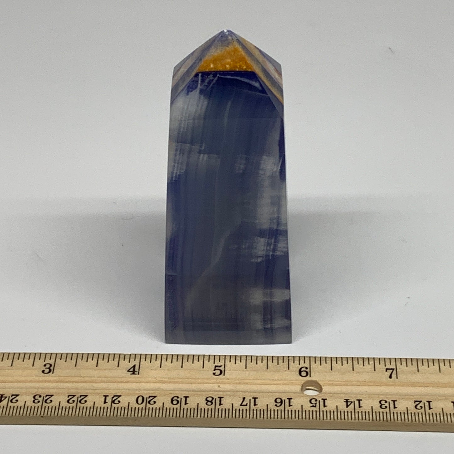 466.8g, 5.9"x1.6"x1.7" Dyed/Heated Calcite Point Tower Obelisk Crystal, B24993