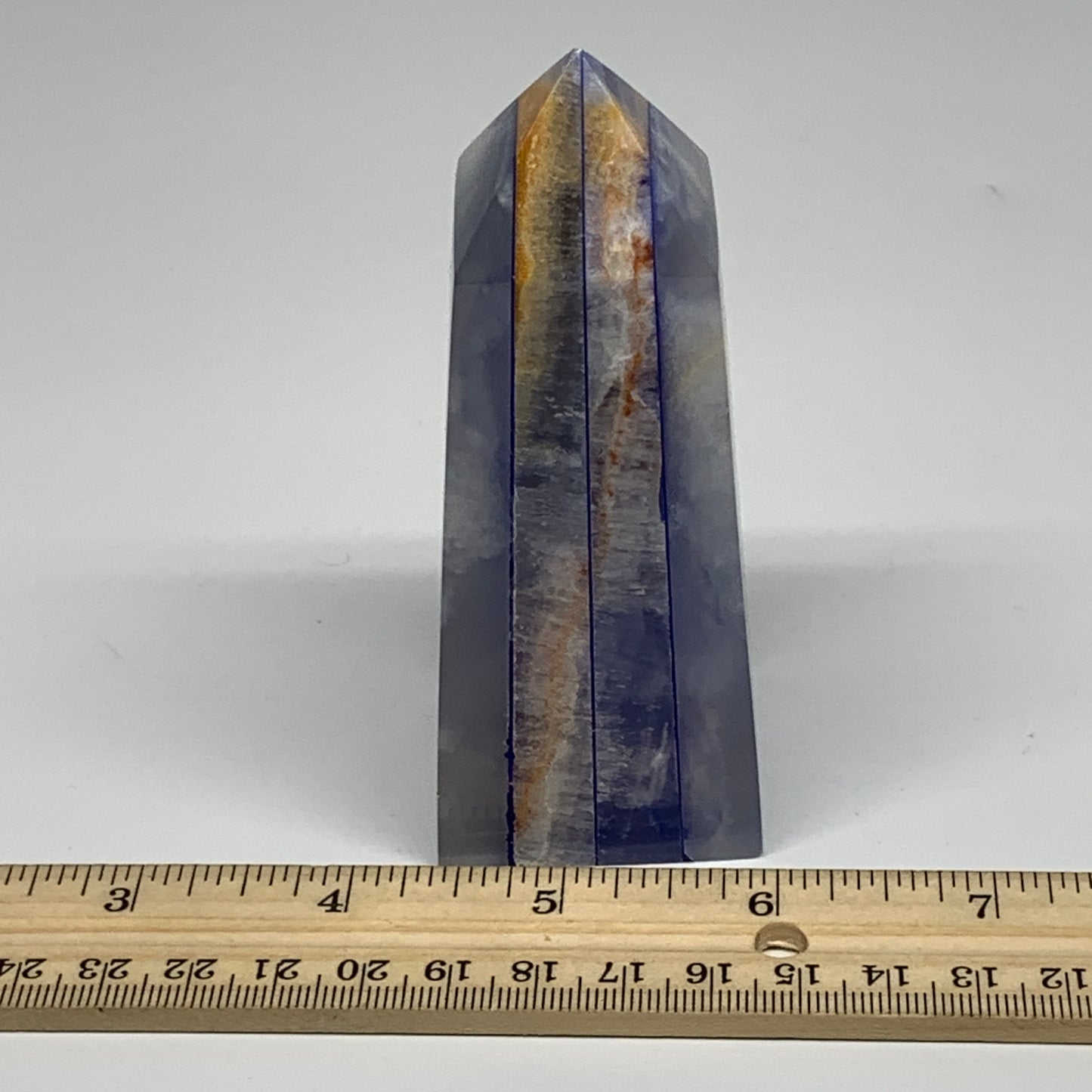 466.8g, 5.9"x1.6"x1.7" Dyed/Heated Calcite Point Tower Obelisk Crystal, B24993