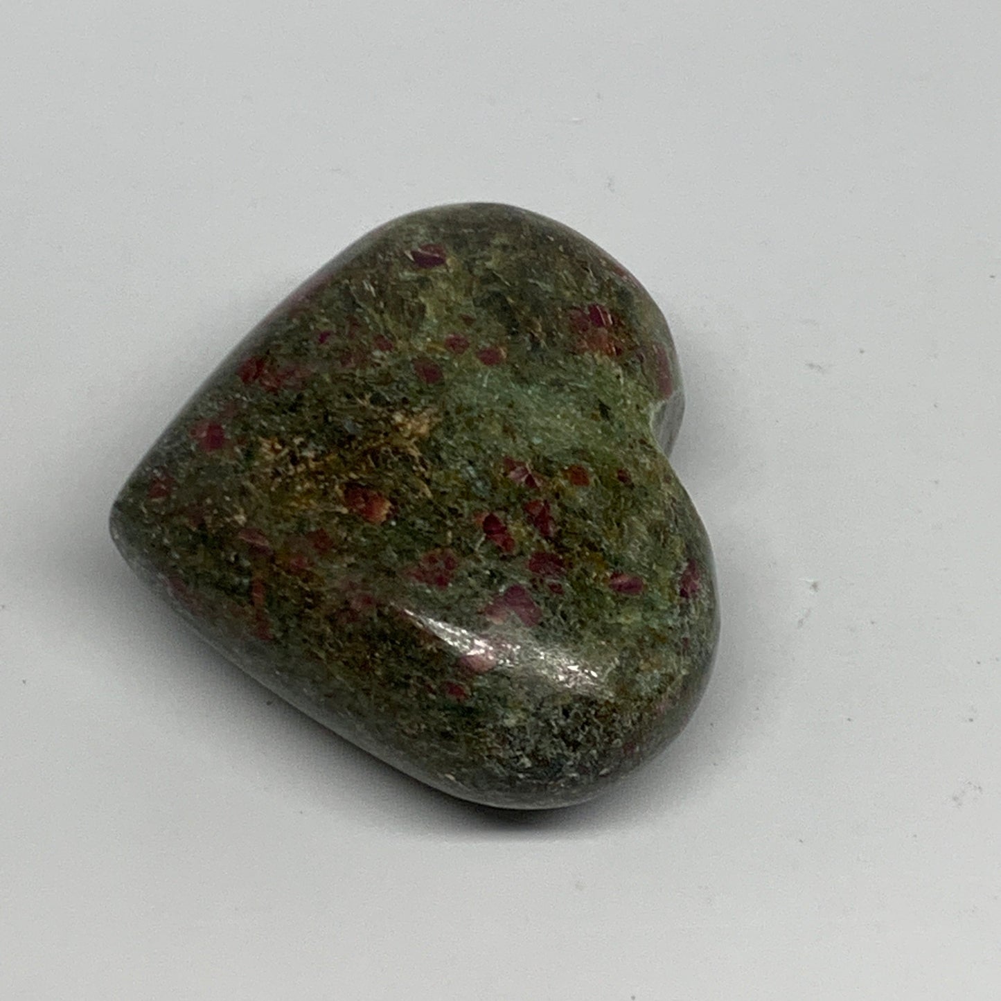 90.3g, 1.7"x2.1"x0.9", Ruby Kyanite Heart Small Polished Healing Crystal, B22069