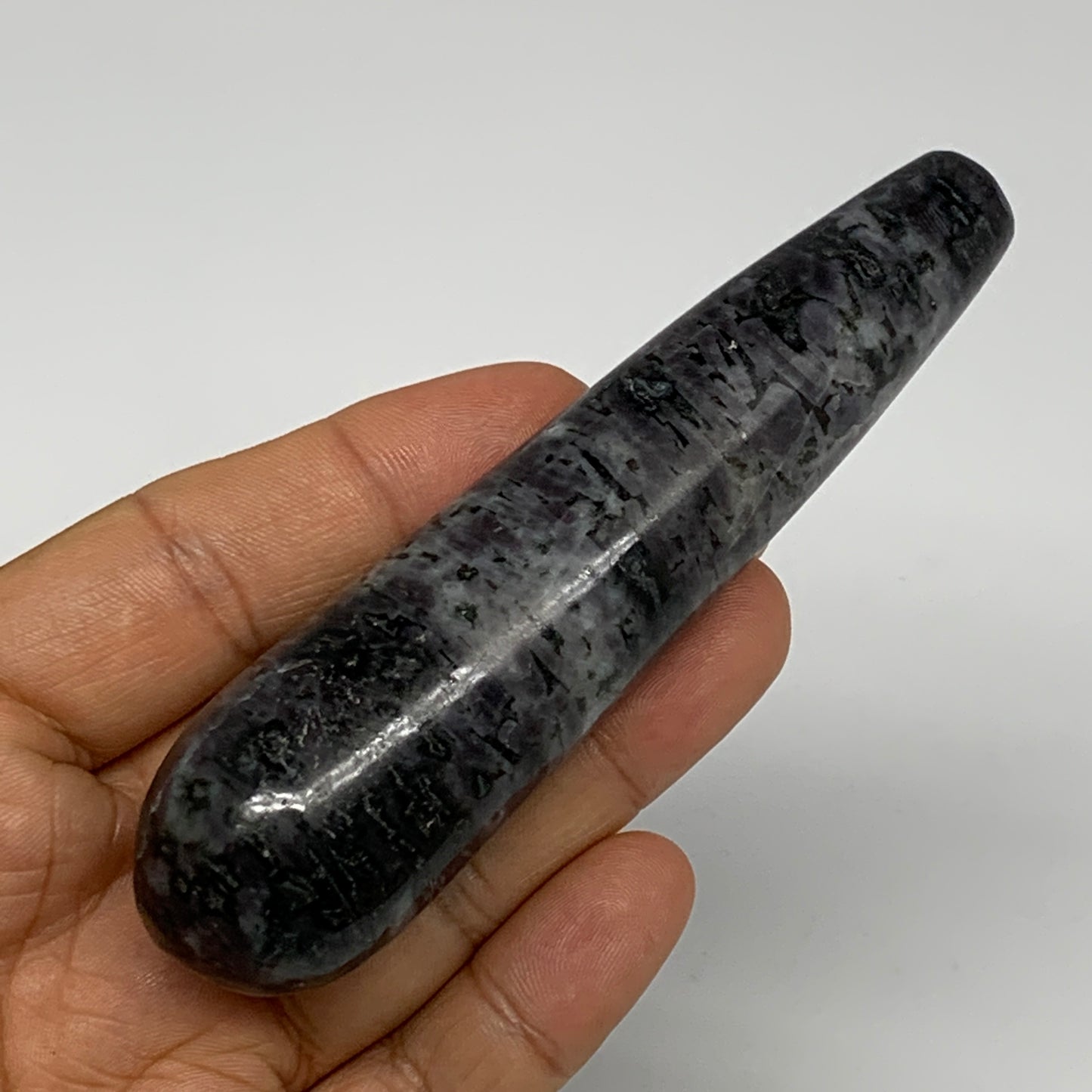 113.4g,4.2"x1.1" Indigo Gabro Merlinite Stick, Wand,Home Decor,Collectible,B1804