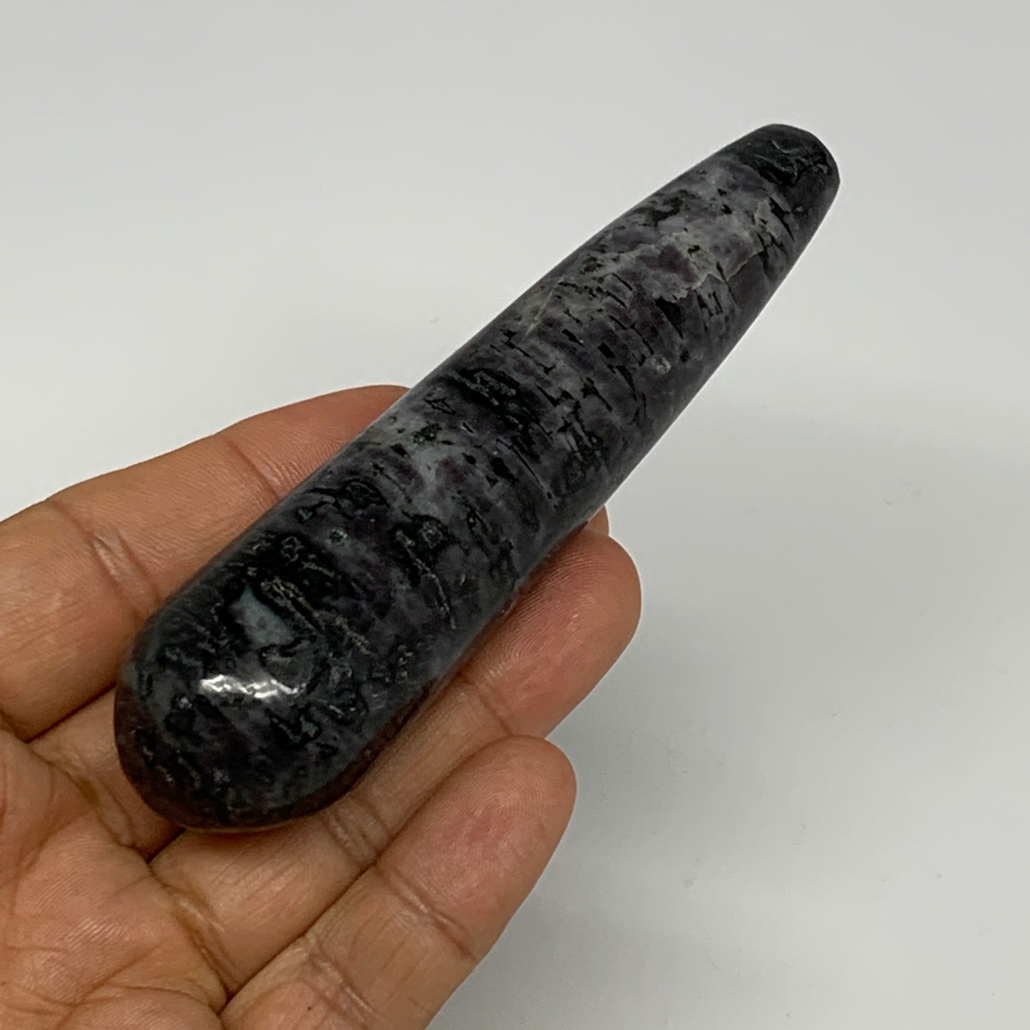 113.4g,4.2"x1.1" Indigo Gabro Merlinite Stick, Wand,Home Decor,Collectible,B1804