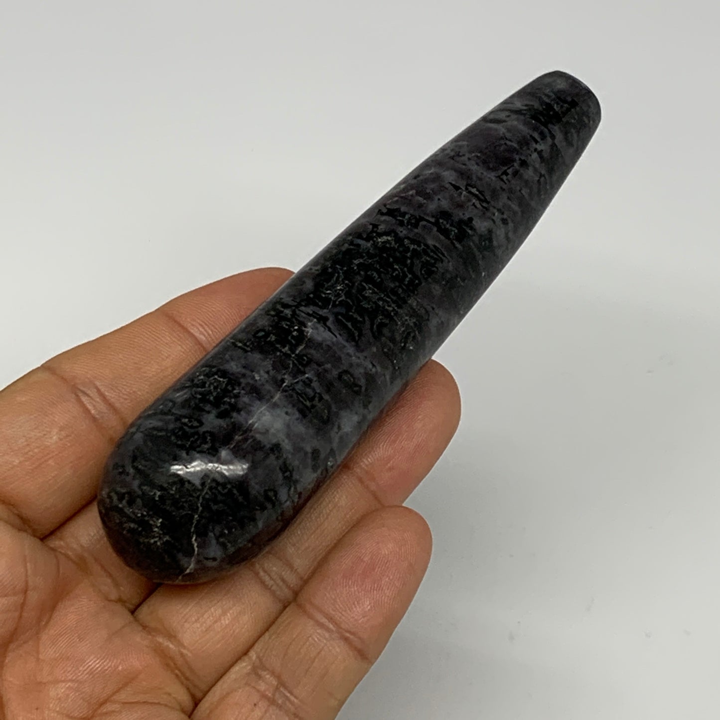 113.4g,4.2"x1.1" Indigo Gabro Merlinite Stick, Wand,Home Decor,Collectible,B1804