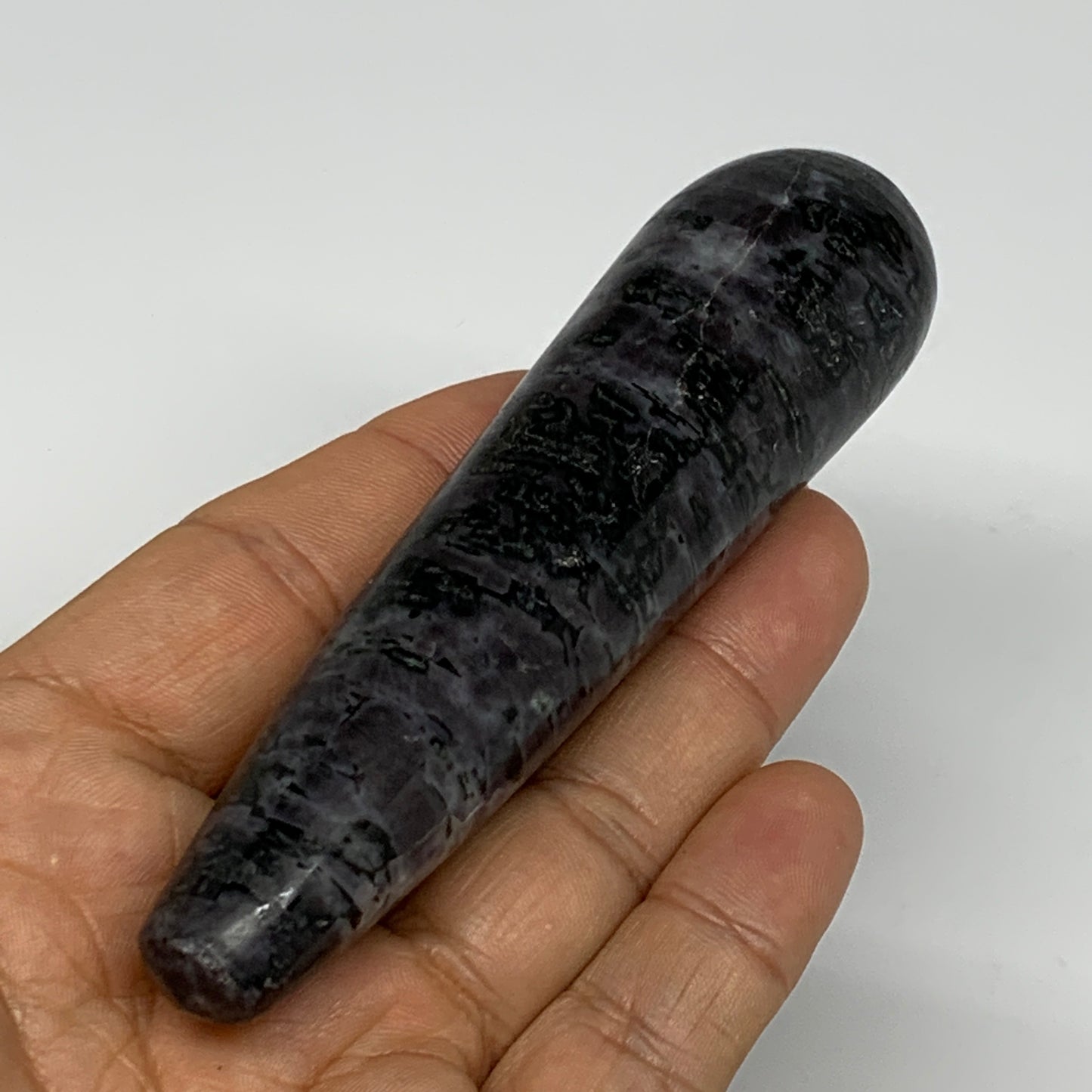 113.4g,4.2"x1.1" Indigo Gabro Merlinite Stick, Wand,Home Decor,Collectible,B1804