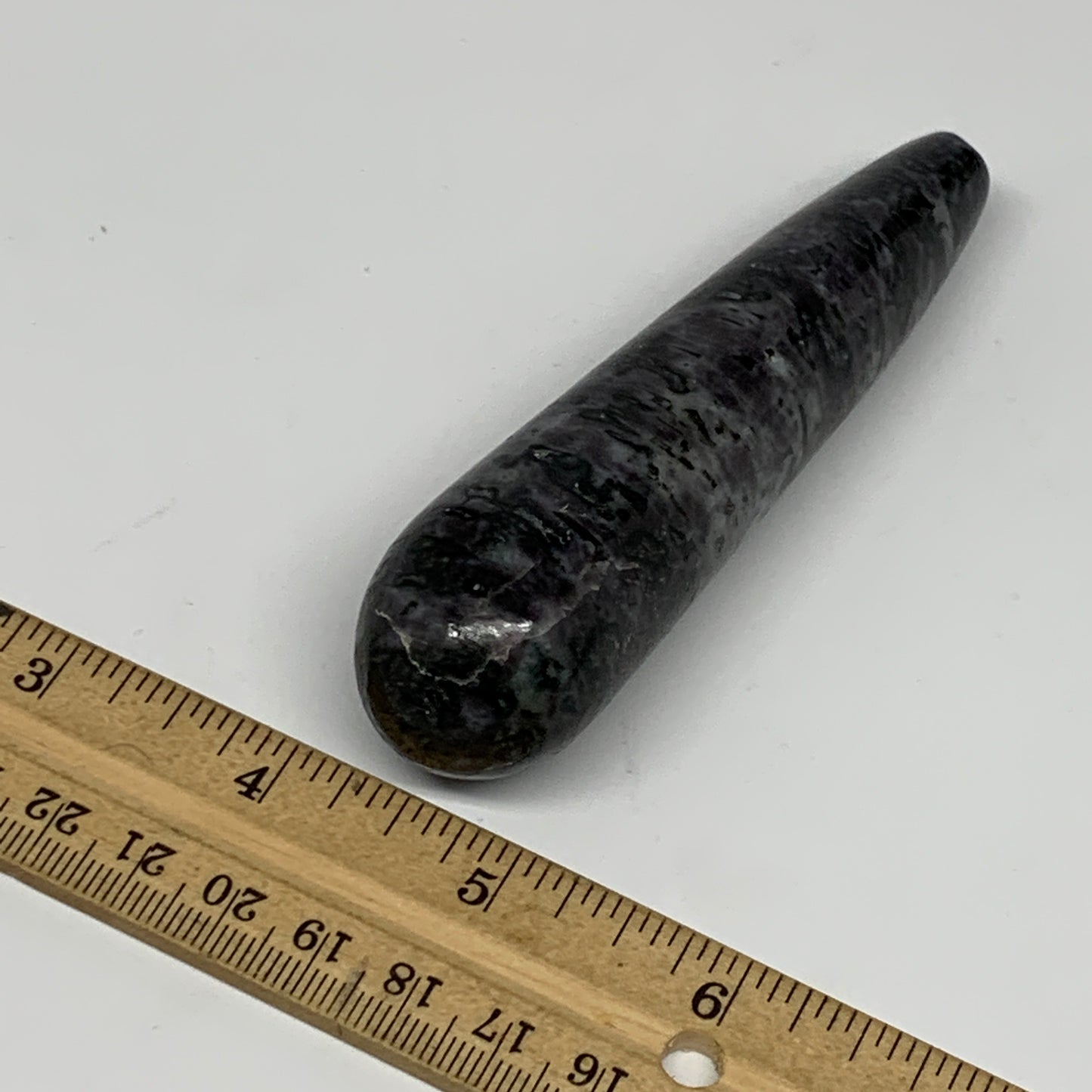 113.4g,4.2"x1.1" Indigo Gabro Merlinite Stick, Wand,Home Decor,Collectible,B1804