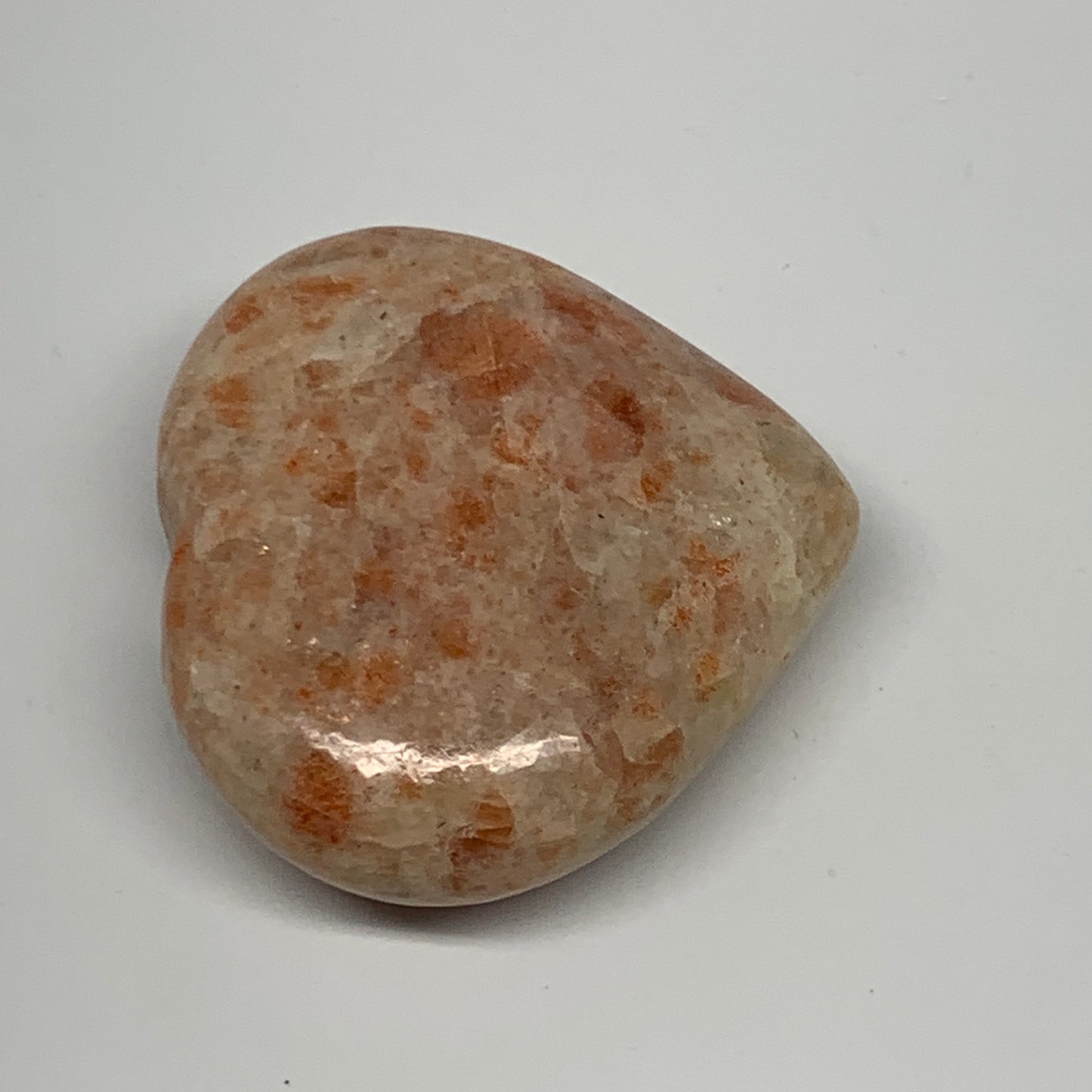 86.9g, 2"x2.3"x0.8" Natural Sunstone Heart Small Polished Healing Crystal,B22075