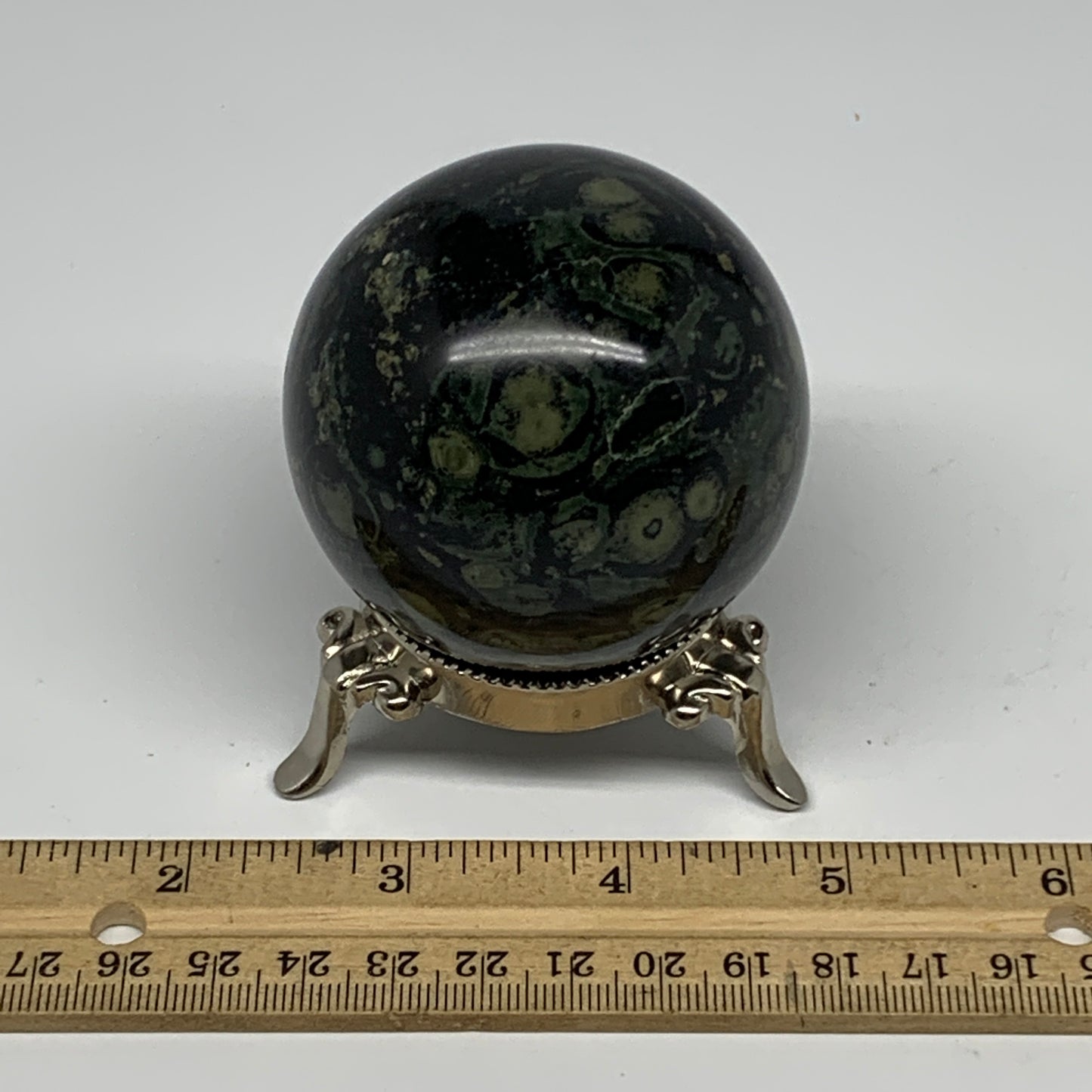 314.4g, 2.4"(60mm), Crocodile Kambaba Jasper Sphere Ball Reiki @Madagascar,B1571