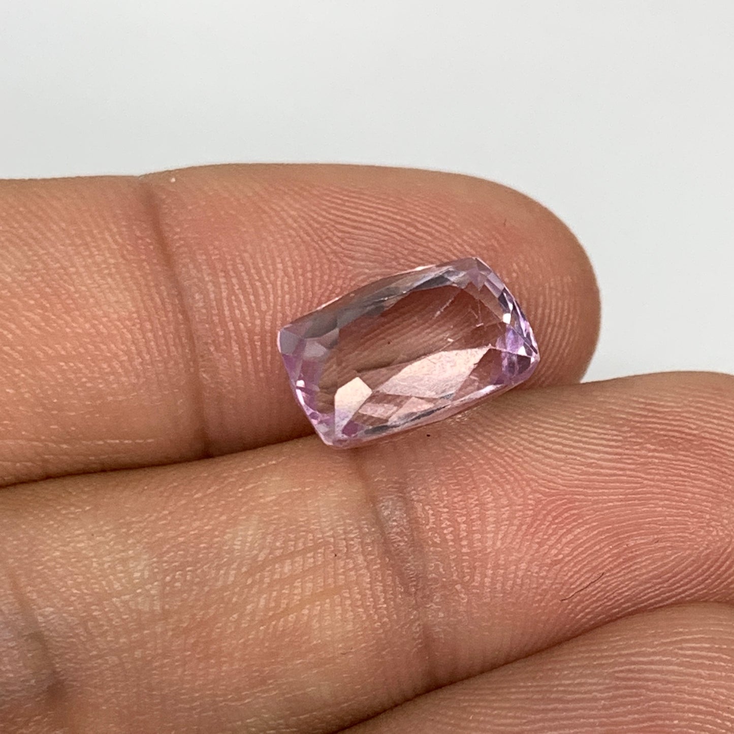 6.77cts, 12mmx8mmx7mm,Heated Kunzite Crystal Facetted Stone @Afghanistan,CTS220