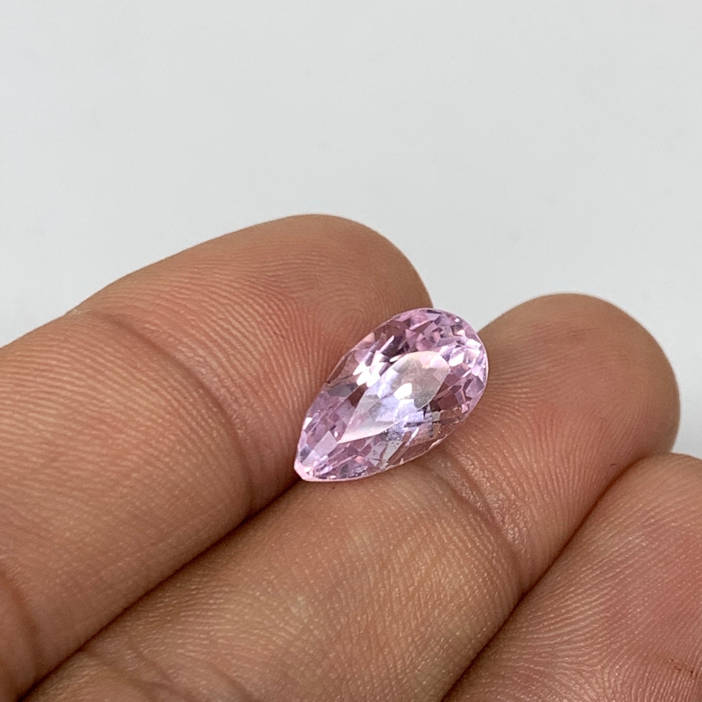 5.92cts, 13mmx7mmx8mm,Heated Kunzite Crystal Facetted Stone @Afghanistan,CTS225