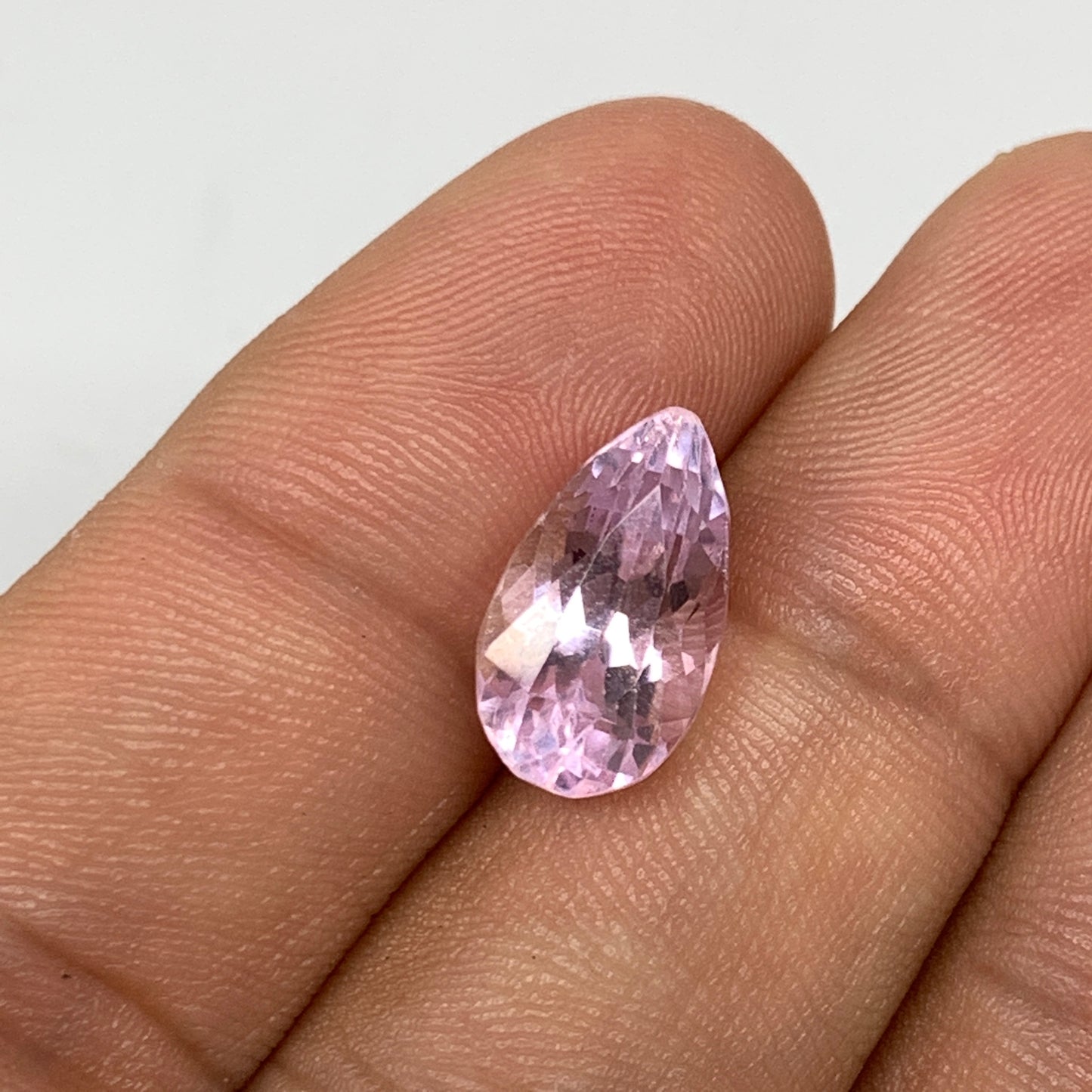 5.92cts, 13mmx7mmx8mm,Heated Kunzite Crystal Facetted Stone @Afghanistan,CTS225