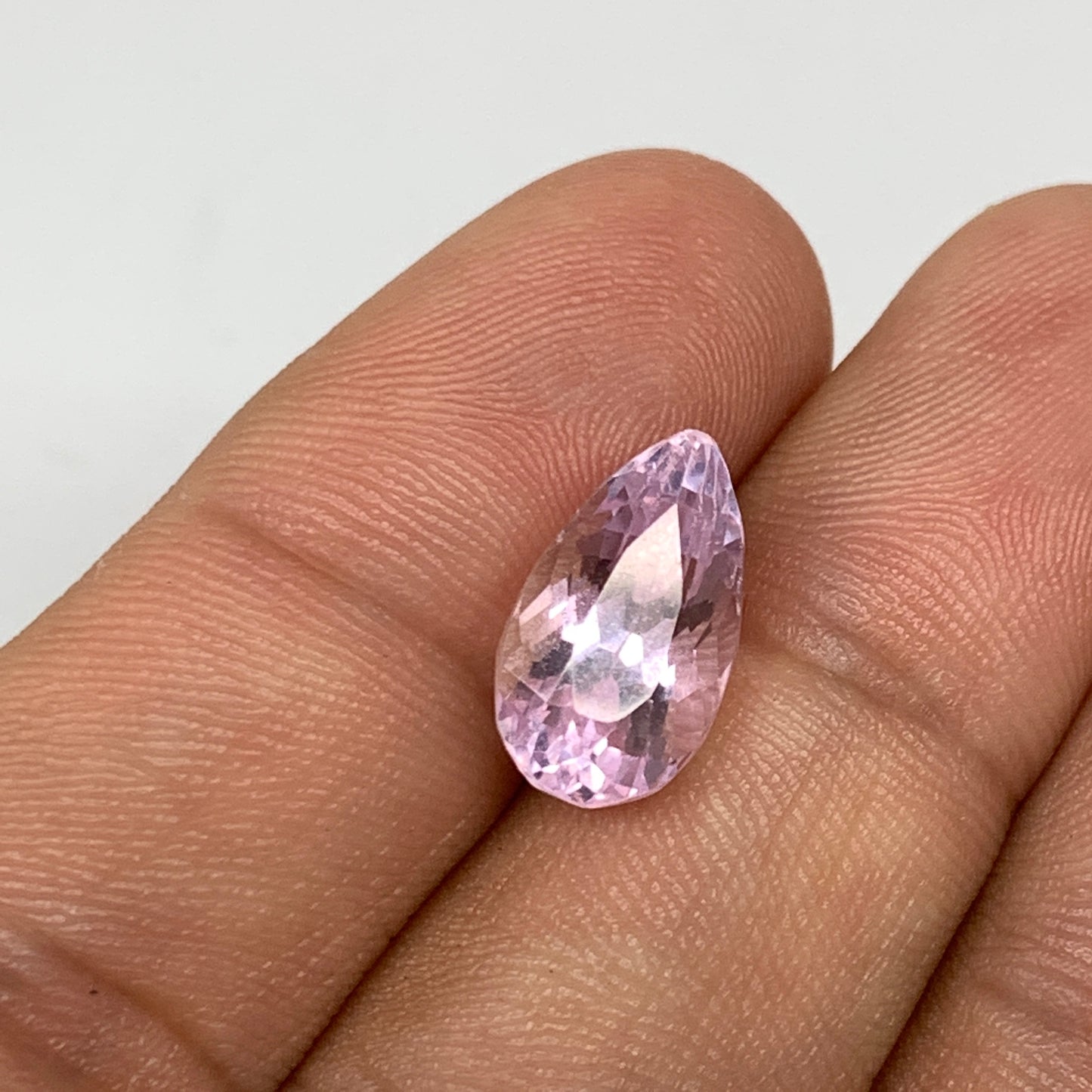 5.92cts, 13mmx7mmx8mm,Heated Kunzite Crystal Facetted Stone @Afghanistan,CTS225