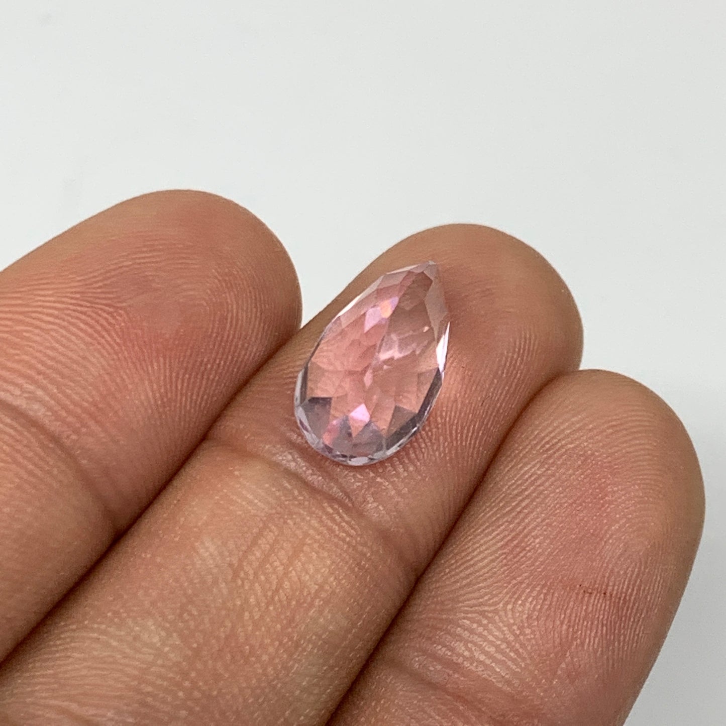 5.92cts, 13mmx7mmx8mm,Heated Kunzite Crystal Facetted Stone @Afghanistan,CTS225