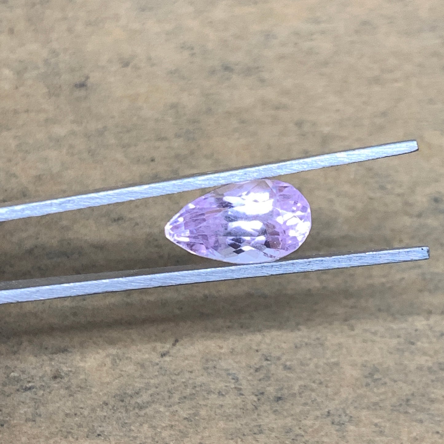 5.92cts, 13mmx7mmx8mm,Heated Kunzite Crystal Facetted Stone @Afghanistan,CTS225