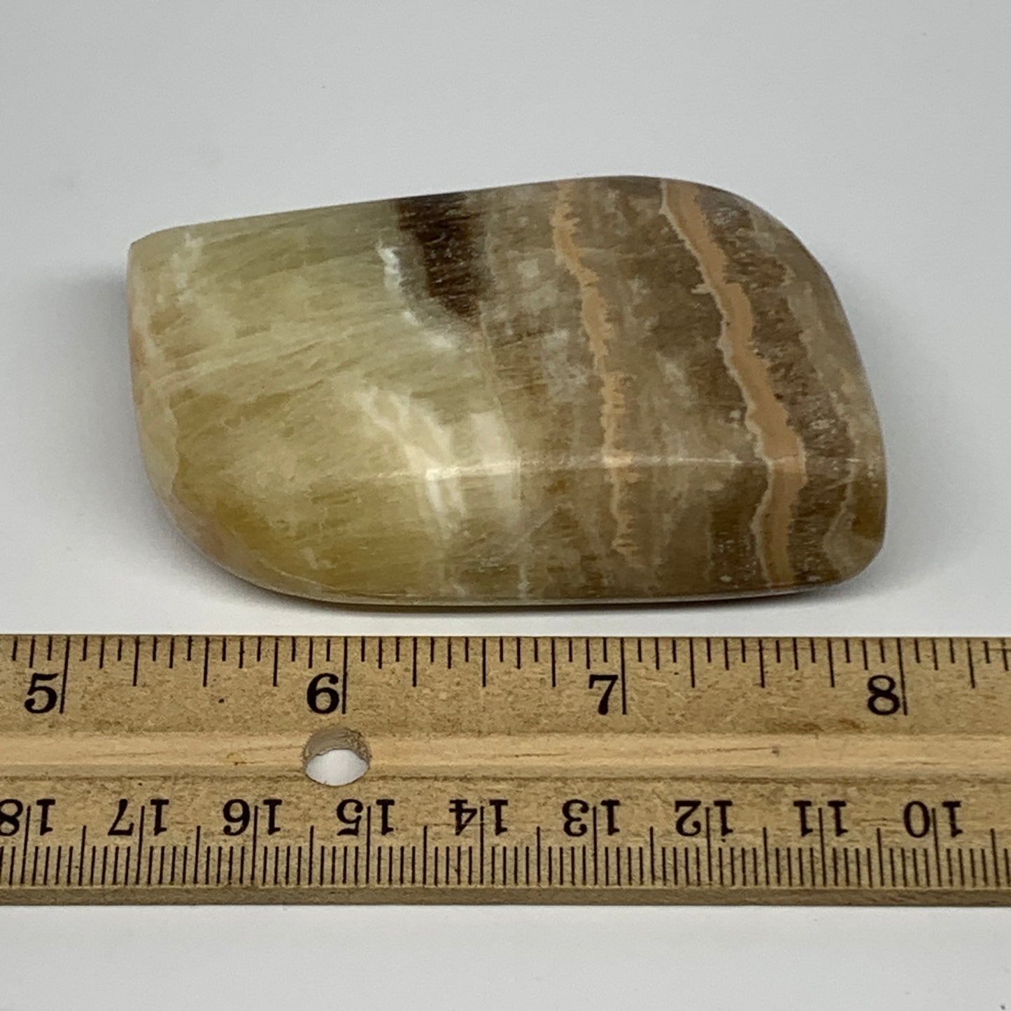 143.3g, 2.6"x1.6"x1", Natural Calcite Palm-Stone Reiki @Afghanistan, B14910
