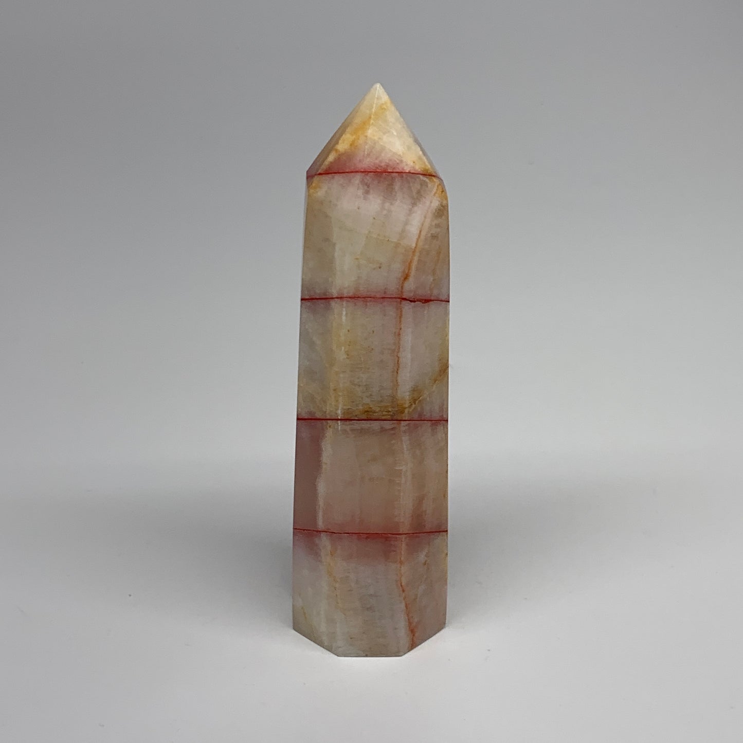 359.5g, 5.8"x1.6"x1.5" Dyed/Heated Calcite Point Tower Obelisk Crystal, B24980