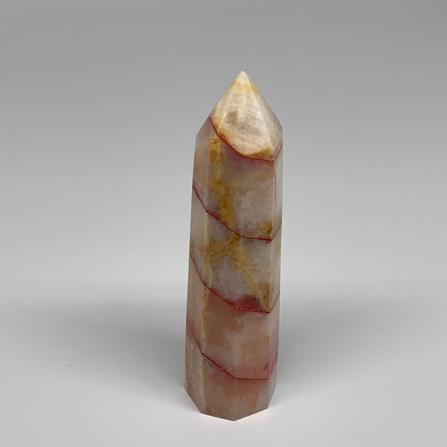 359.5g, 5.8"x1.6"x1.5" Dyed/Heated Calcite Point Tower Obelisk Crystal, B24980