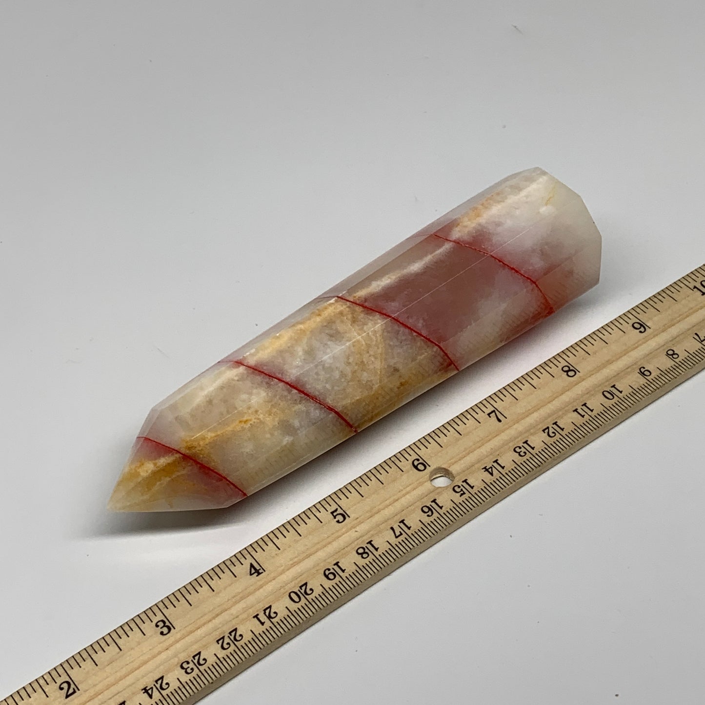 359.5g, 5.8"x1.6"x1.5" Dyed/Heated Calcite Point Tower Obelisk Crystal, B24980