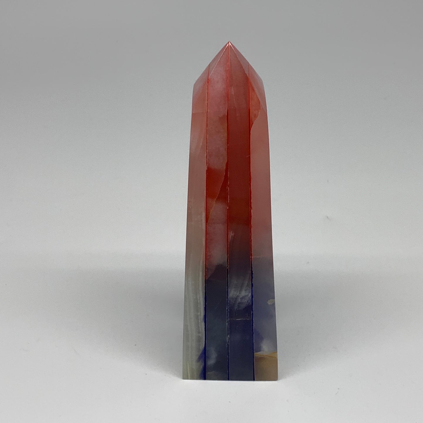 494.7g, 6"x1.6"x1.7" Dyed/Heated Calcite Point Tower Obelisk Crystal, B24981