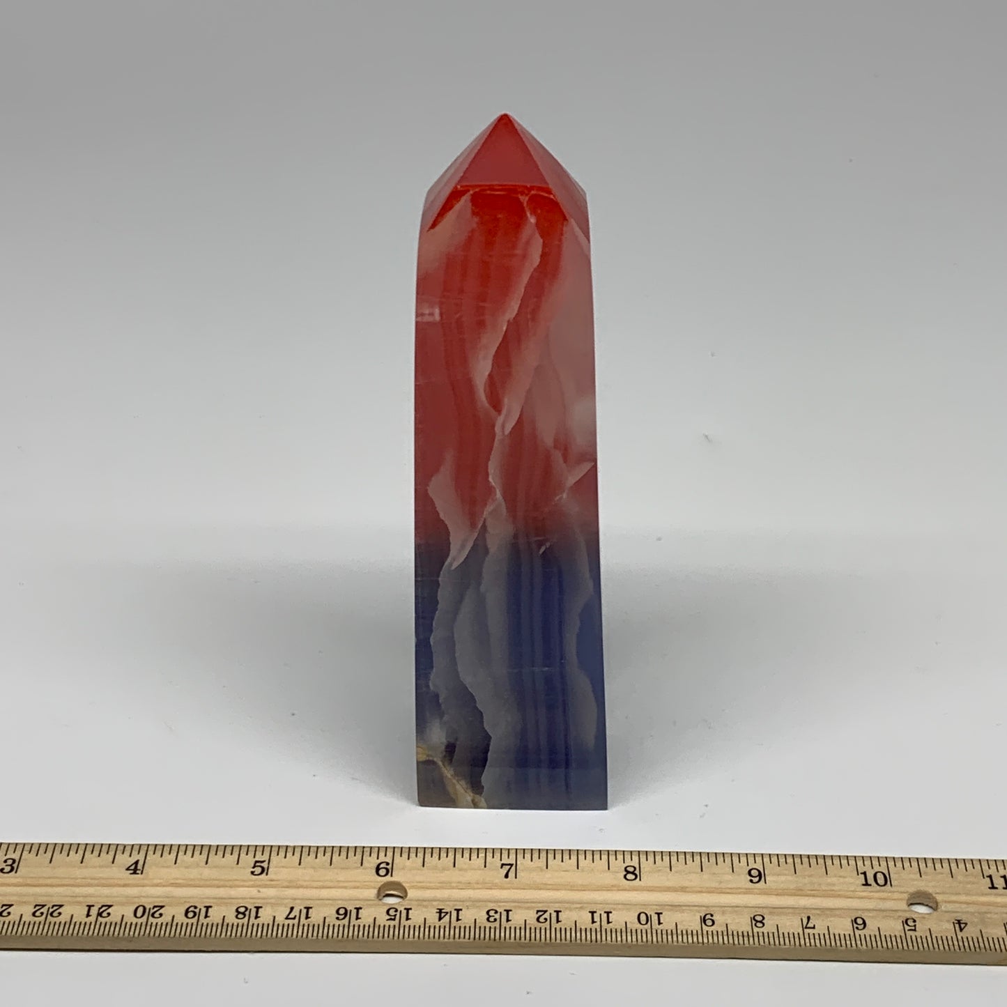 494.7g, 6"x1.6"x1.7" Dyed/Heated Calcite Point Tower Obelisk Crystal, B24981