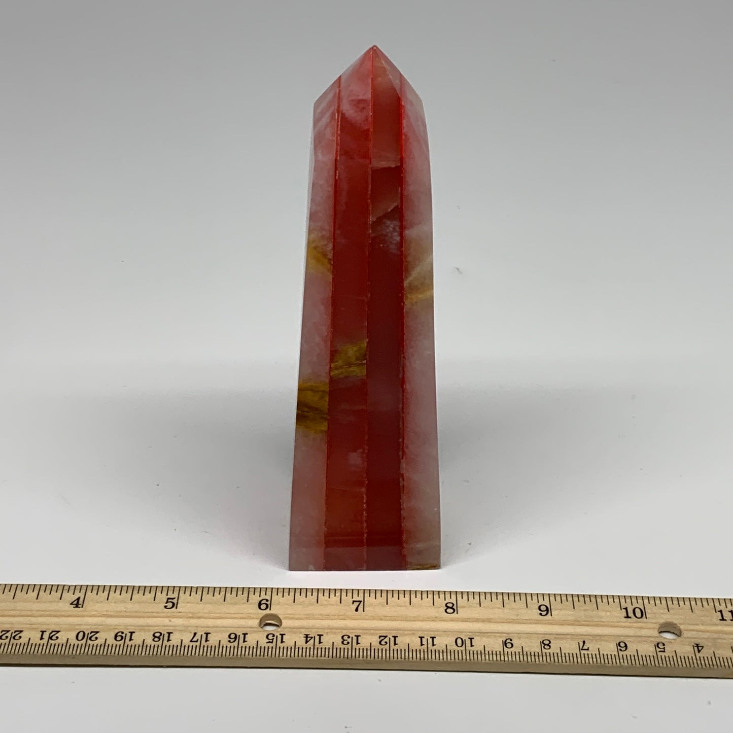 489.5g, 5.9"x1.6"x1.7" Dyed/Heated Calcite Point Tower Obelisk Crystal, B24984