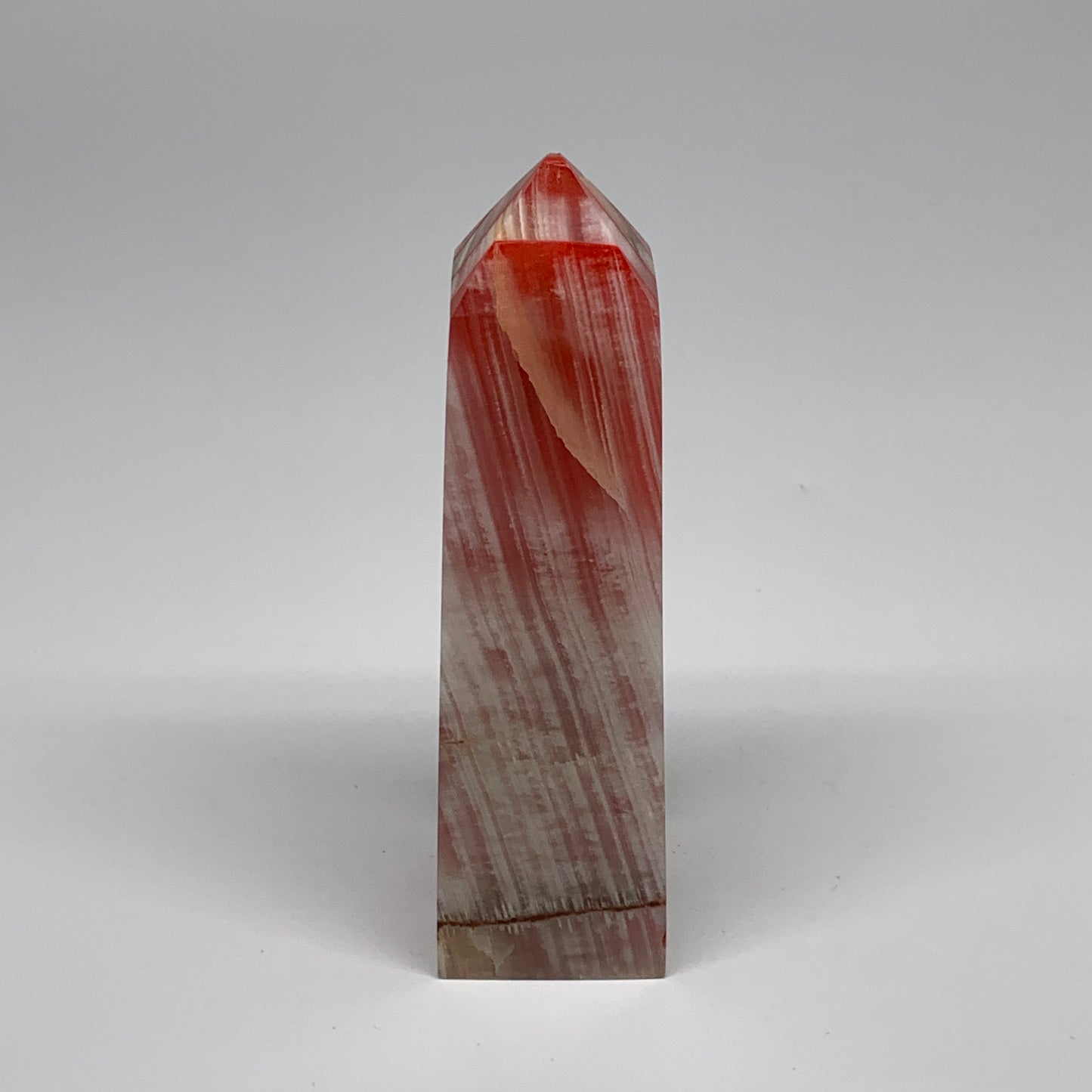 474.9g, 5.8"x1.6"x1.7" Dyed/Heated Calcite Point Tower Obelisk Crystal, B24985